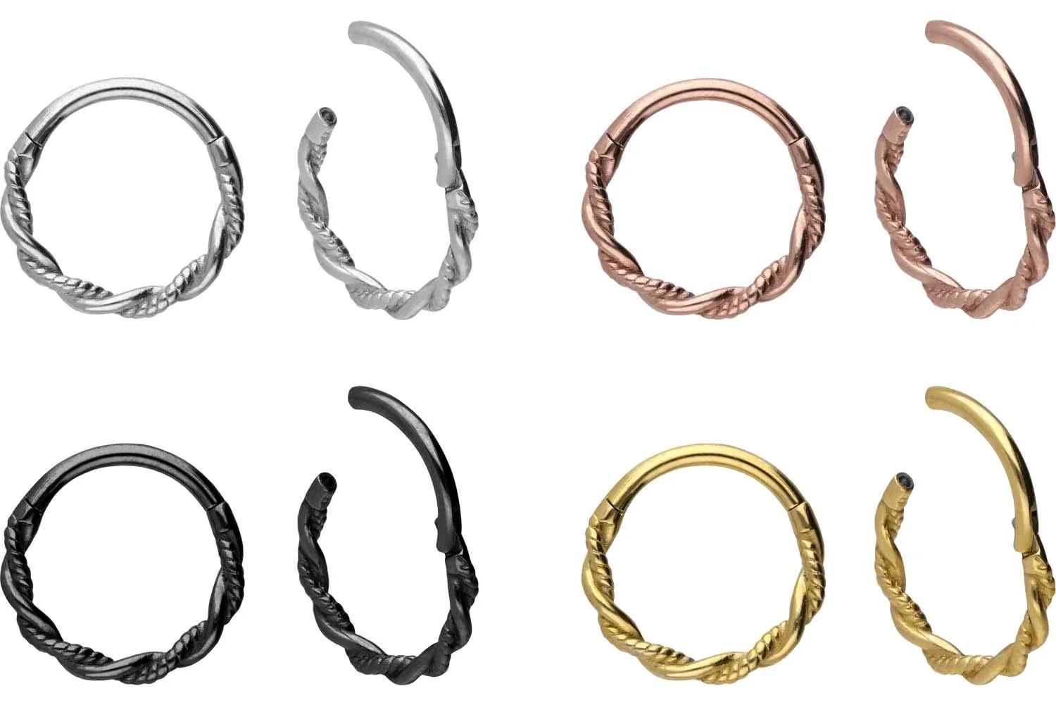 PIERCINGLINE kuldne segmentring — vastupidav kirurgiterasest – lisavaade