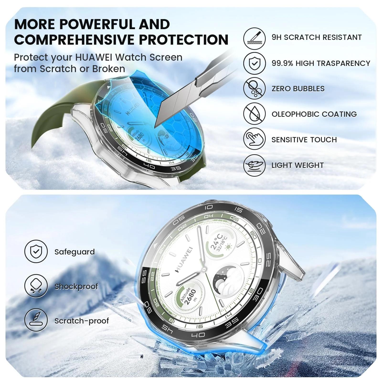Neitra kaitsekate Huawei Watch GT 4 46mm — õhuke PC ja klaas – kasutusnäide
