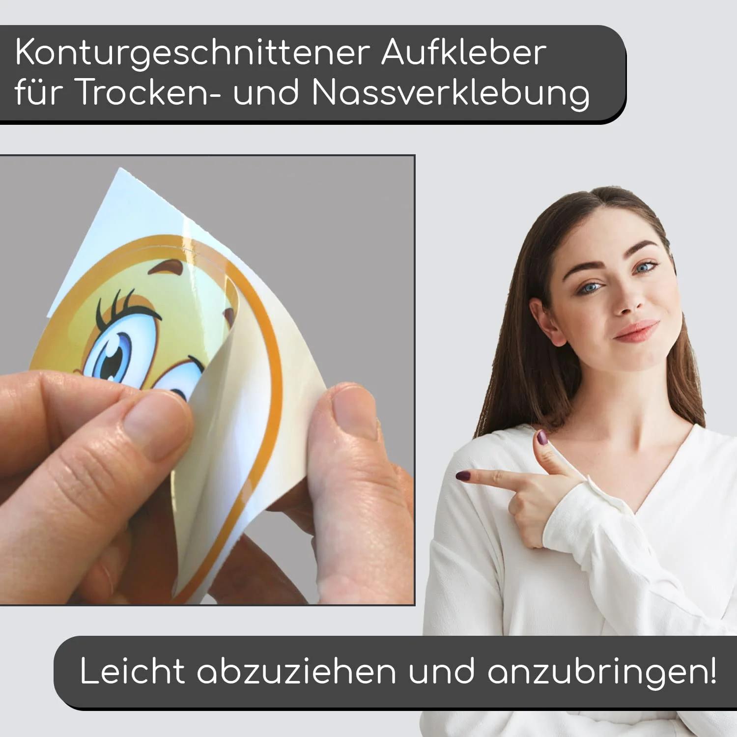 easydruck24de ilmastikukindel kleebis — naljakas hoiatustekst – kasutusnäide
