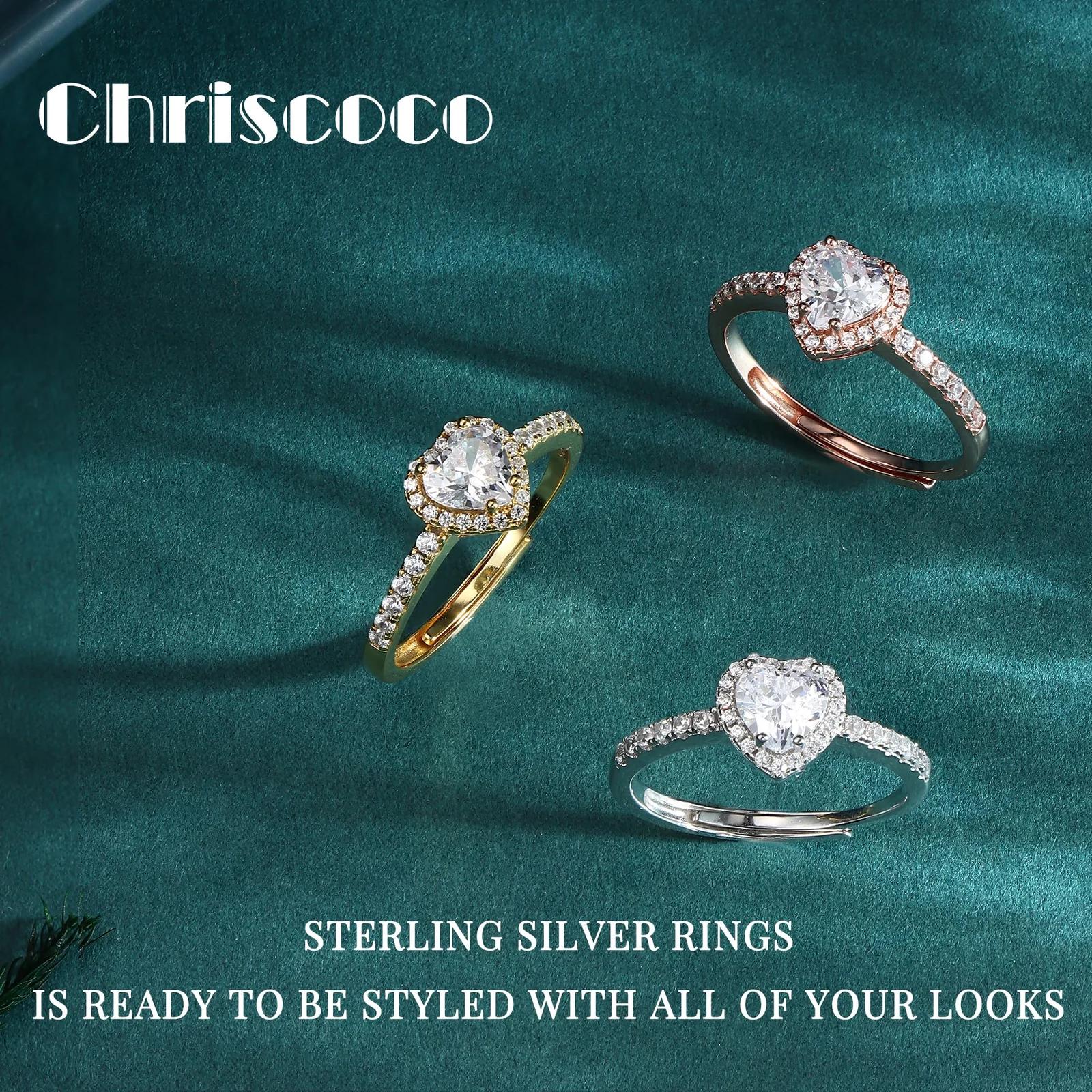 Chriscoco sterling-silberist südamering — reguliseeritav – lisavaade