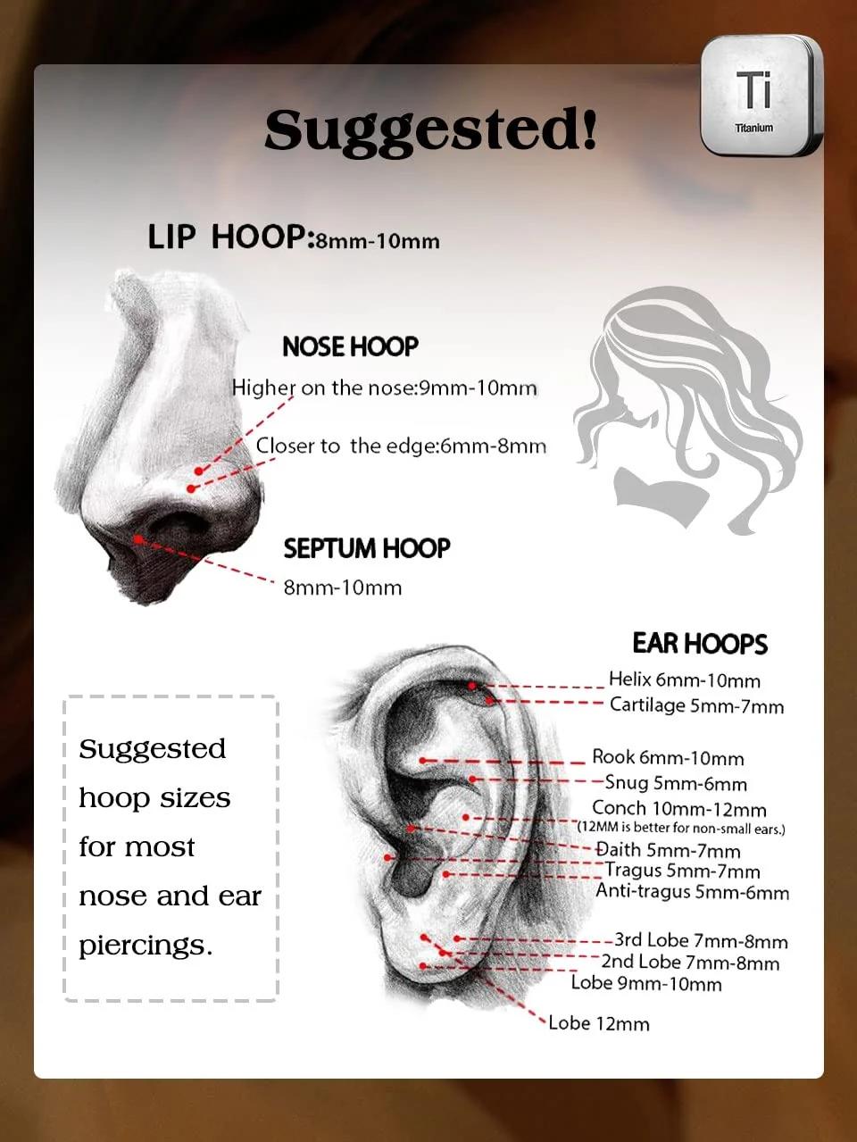 OUFER titaanist 6 mm nostril rõngas – hüpoallergeenne kingitus – lisavaade