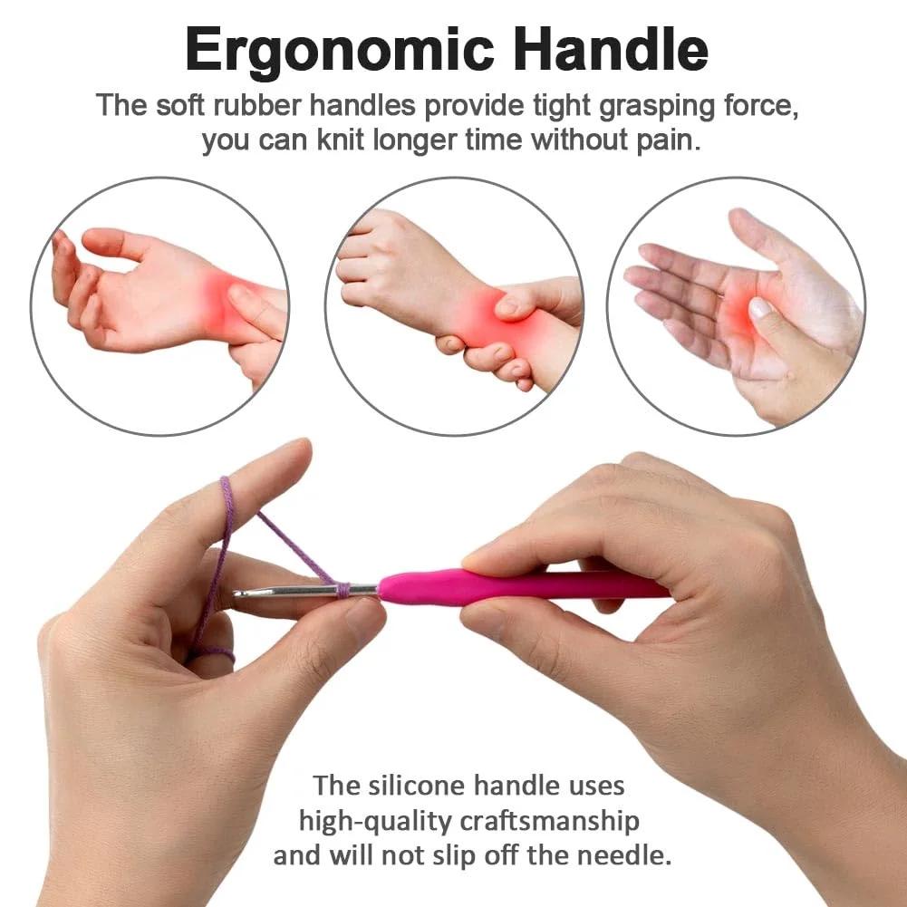 Totofy ergonoomiline 3.5 mm heegelnõel – pehme käepide – pakend ja tarvikud