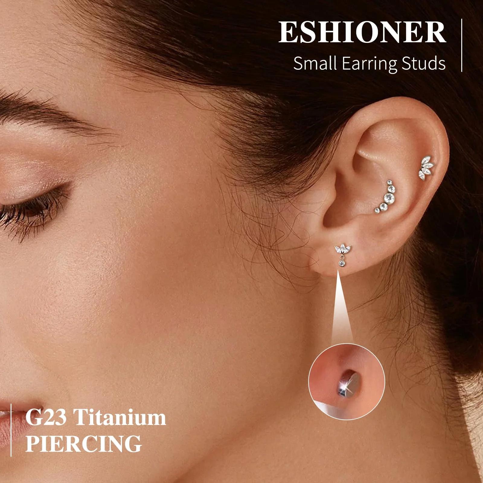 ESHIONER hüpoallergeenne titanist conch/helix piercingu komplekt – pakend ja tarvikud
