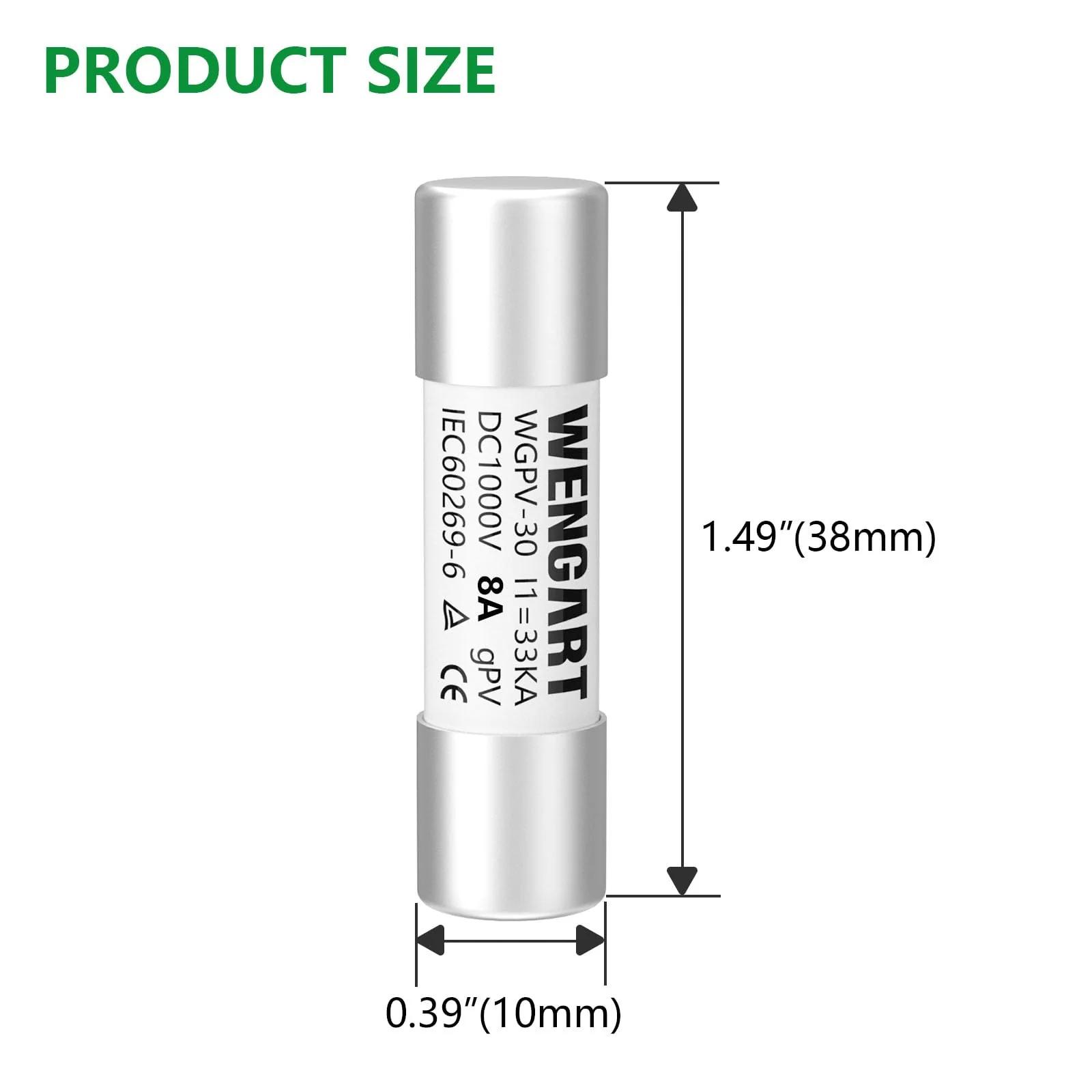 WENGART päikesesüsteemi kaitse – 10×38 mm 8A kaitsmed – lisavaade