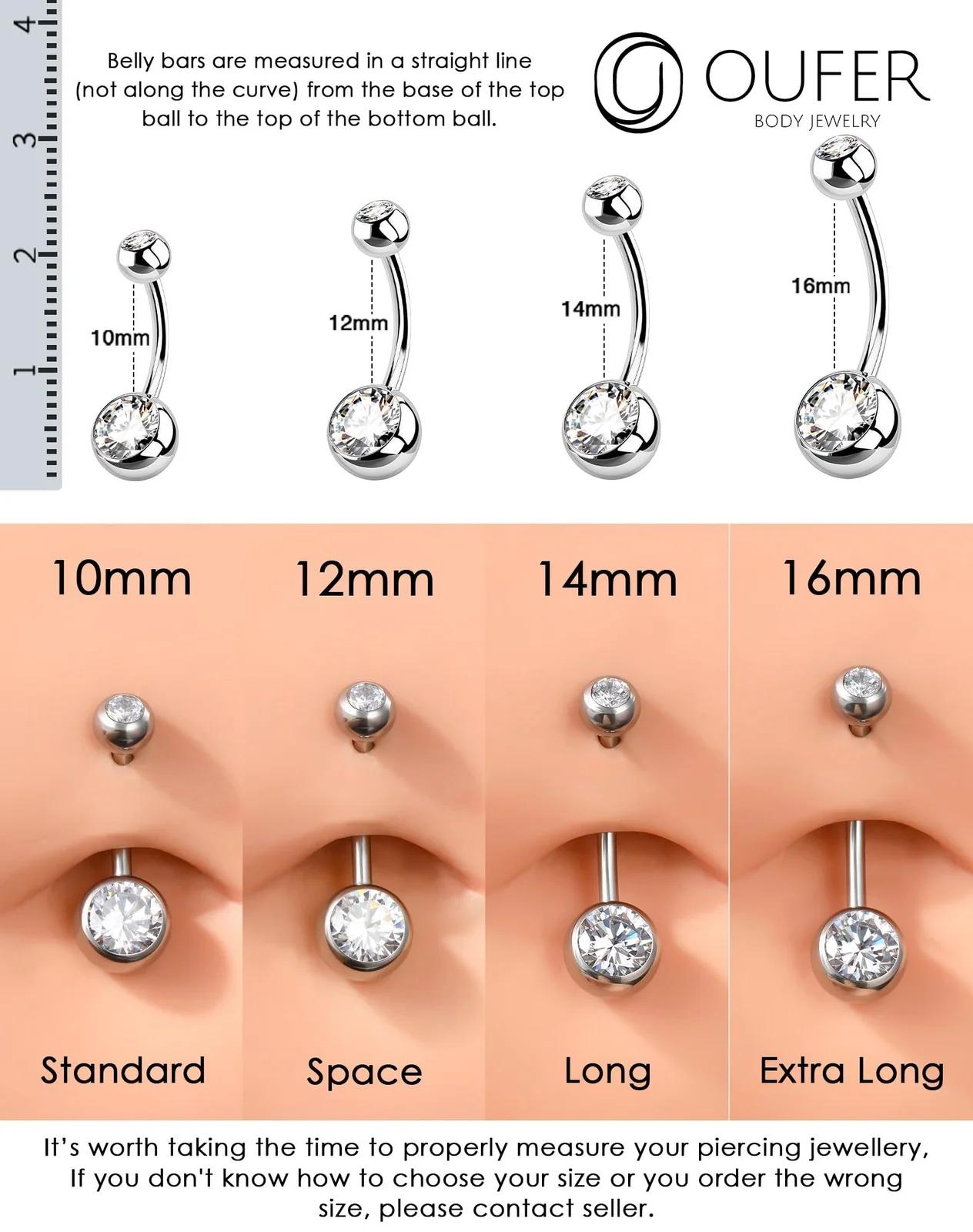 OUFER Body Piercing kõhukõrvarõngas 316L terasest, mugav kanda – lisavaade
