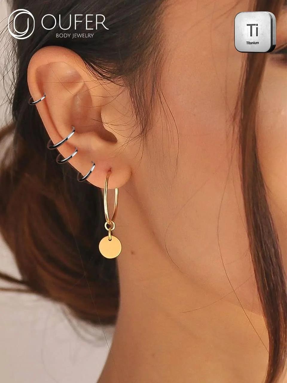 OUFER titaanist 6 mm nostril rõngas – hüpoallergeenne kingitus – pilt 8