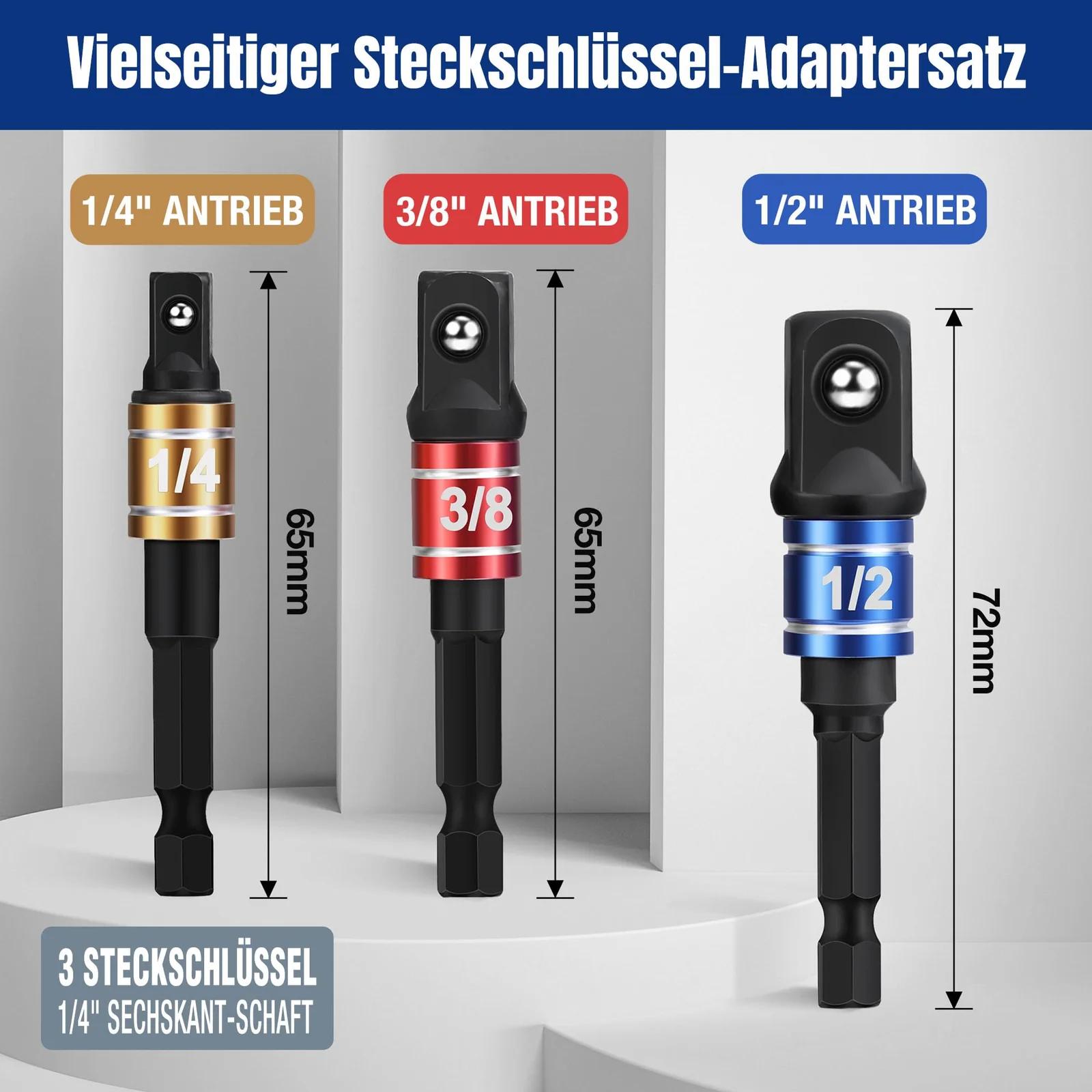 WORKPRO vastupidav 3-osaline bit-adapter komplekt töö ja kodu – detailne vaade