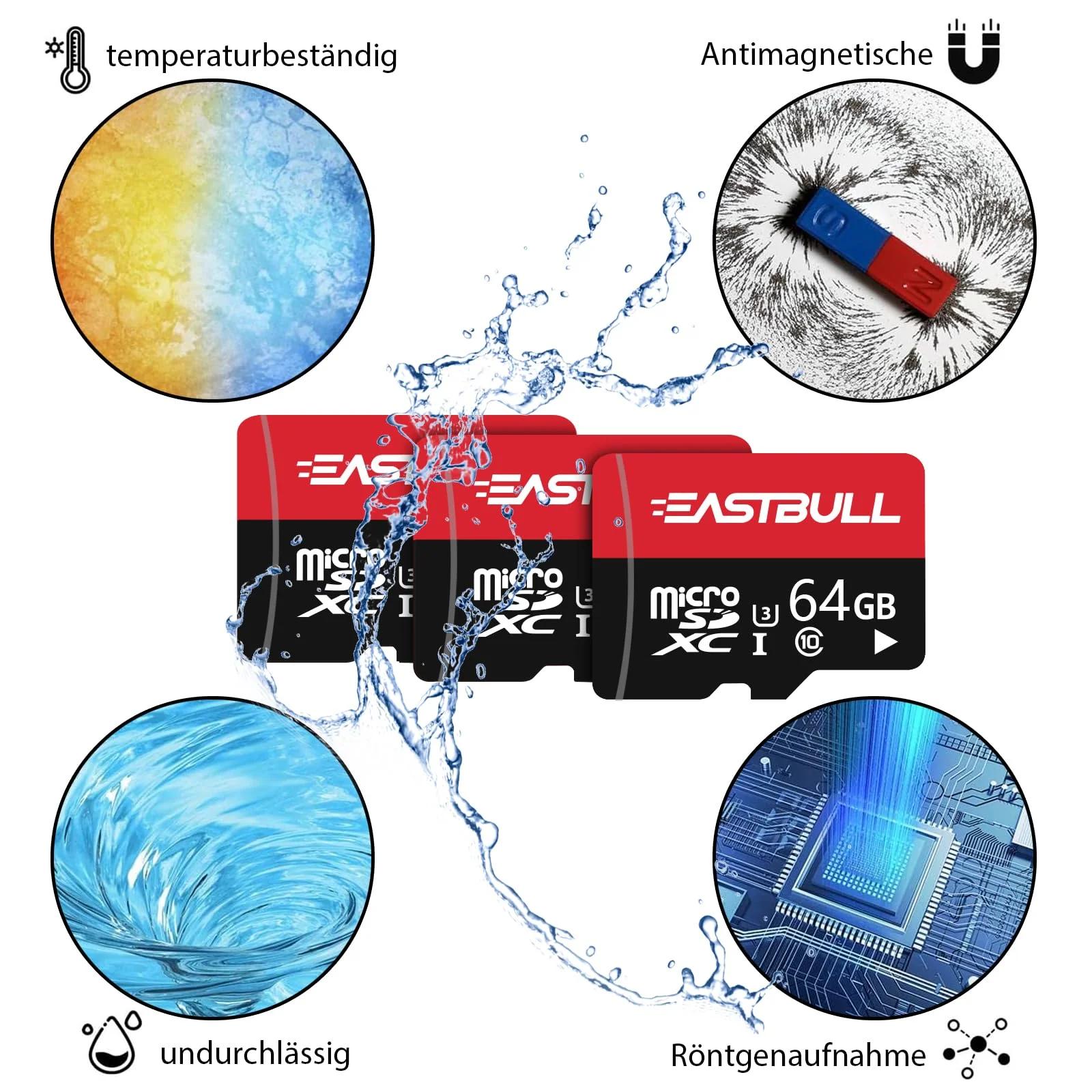 EASTBULL 64GB microSD-kaart komplekt – vastupidav salvestus – pakend ja tarvikud