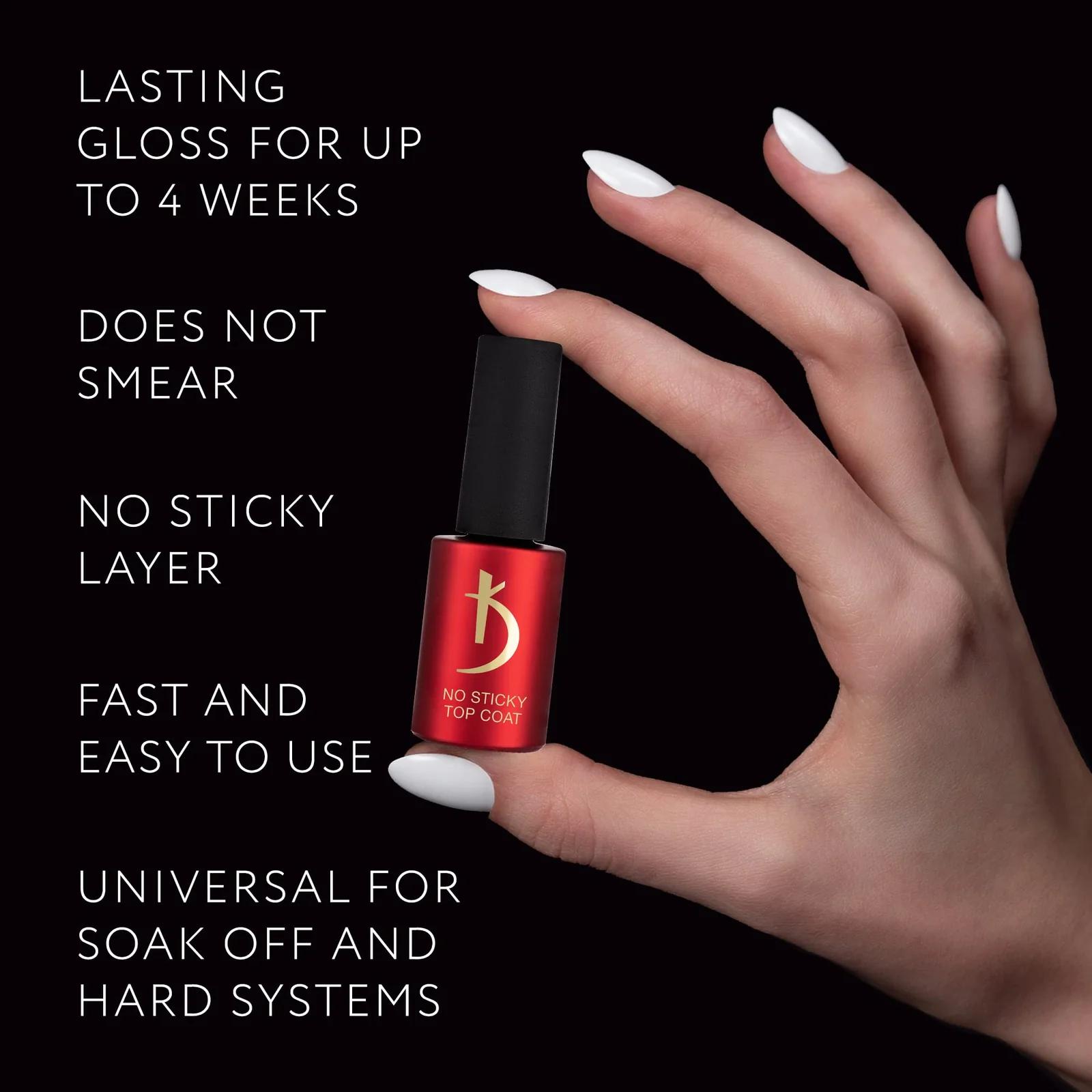 K professionaalne läikeõhukate – kauakestev Top Coat 7ml – kasutusnäide