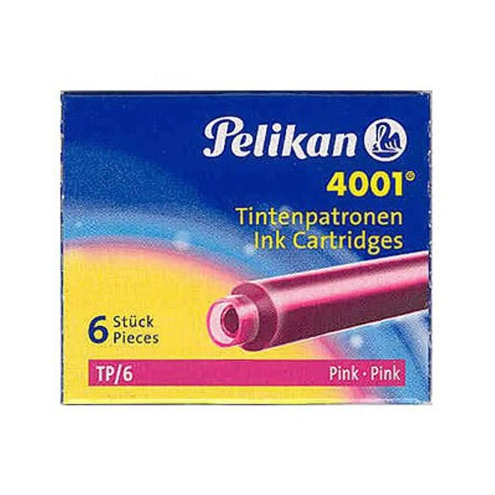 Pelikan sügavroosa tindipatruunid 6 tk – usalduslik kirjutus – pakend ja tarvikud