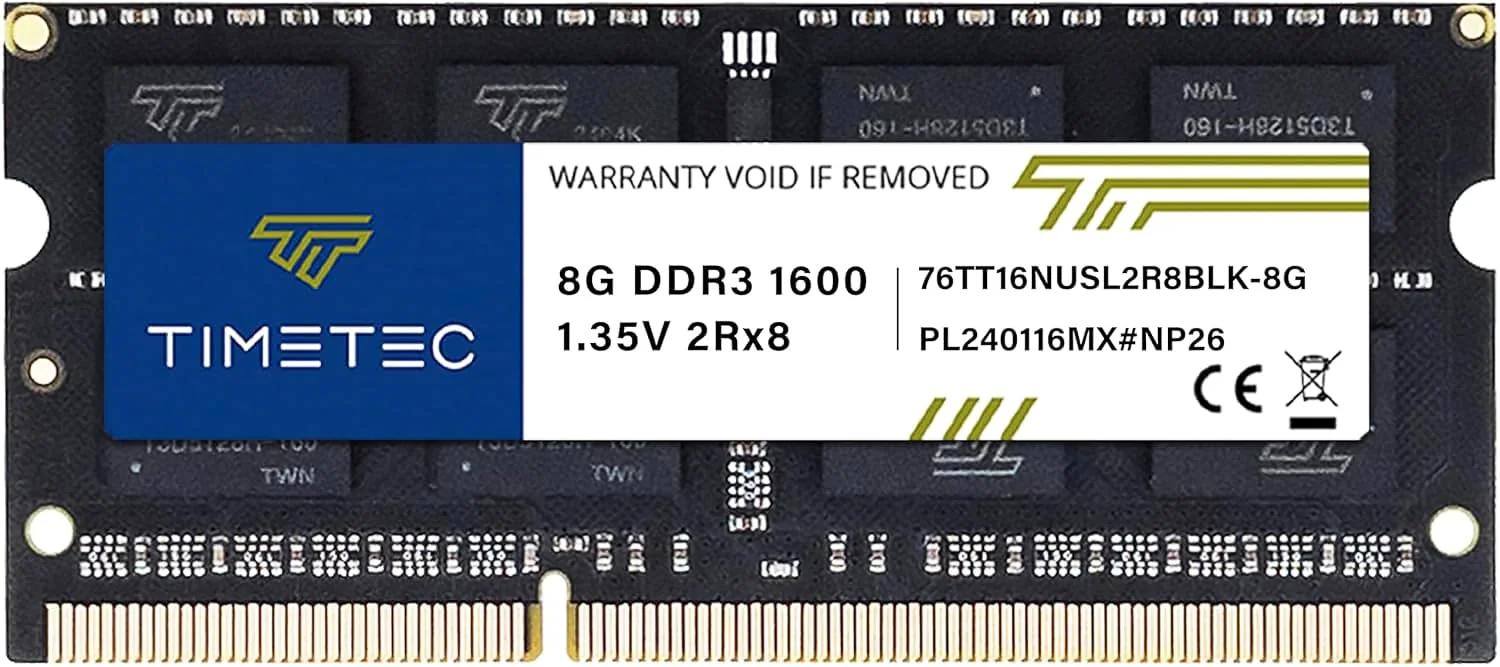 Timetec vastupidav 8GB DDR3L sülearvuti mälu — ideaalne uuendus