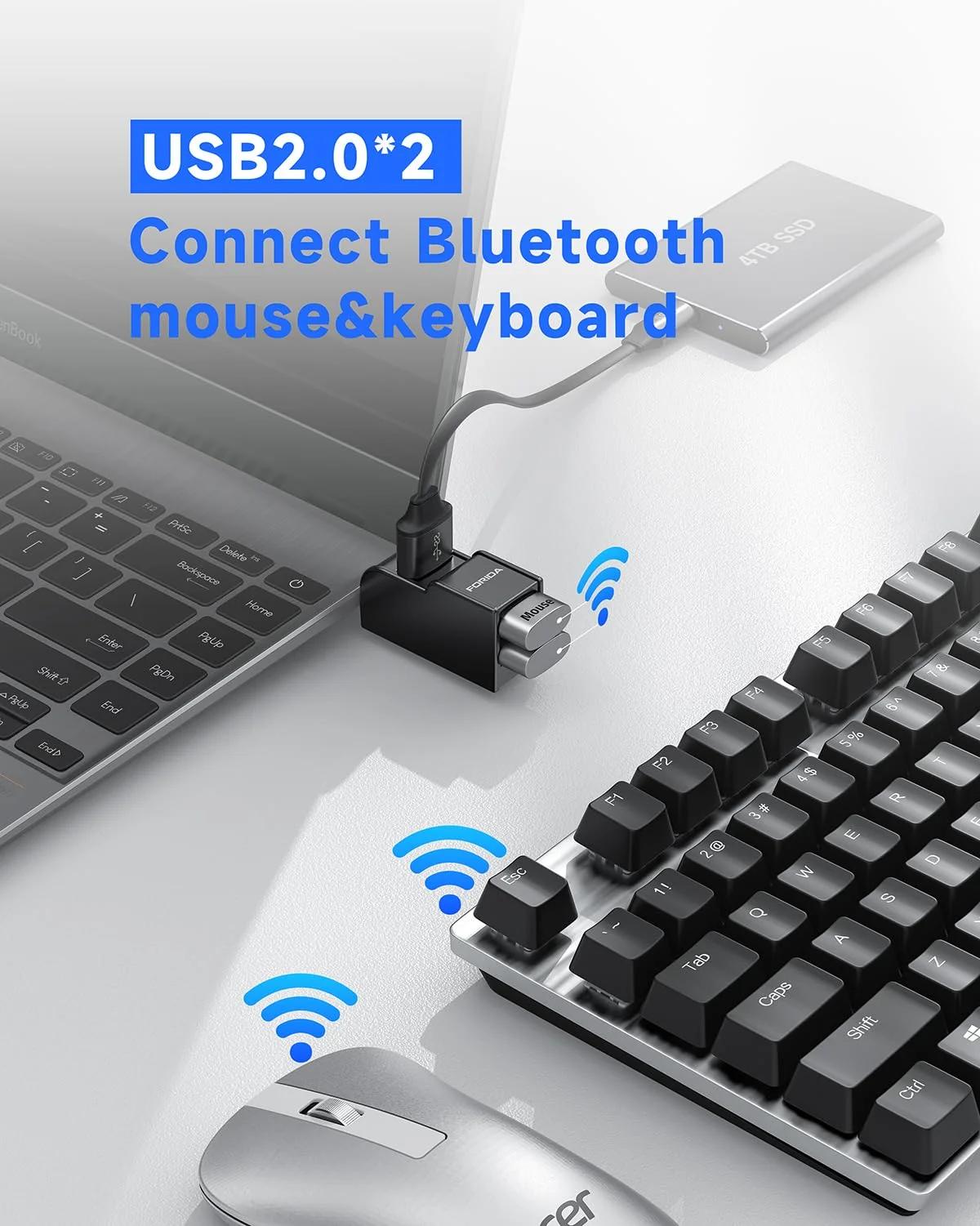 FORIDA kerge ABS USB-hub 3-in-1 — kaasaskantav ja kompaktne – kasutusnäide