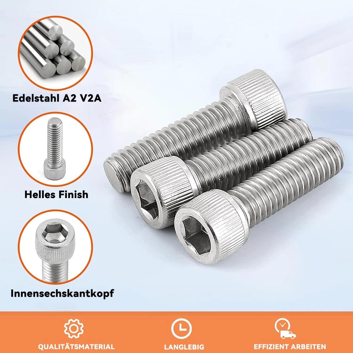 Dayalo roostevabad M2x8 mm poldid — vastupidav paigalduskomplekt – pakend ja tarvikud