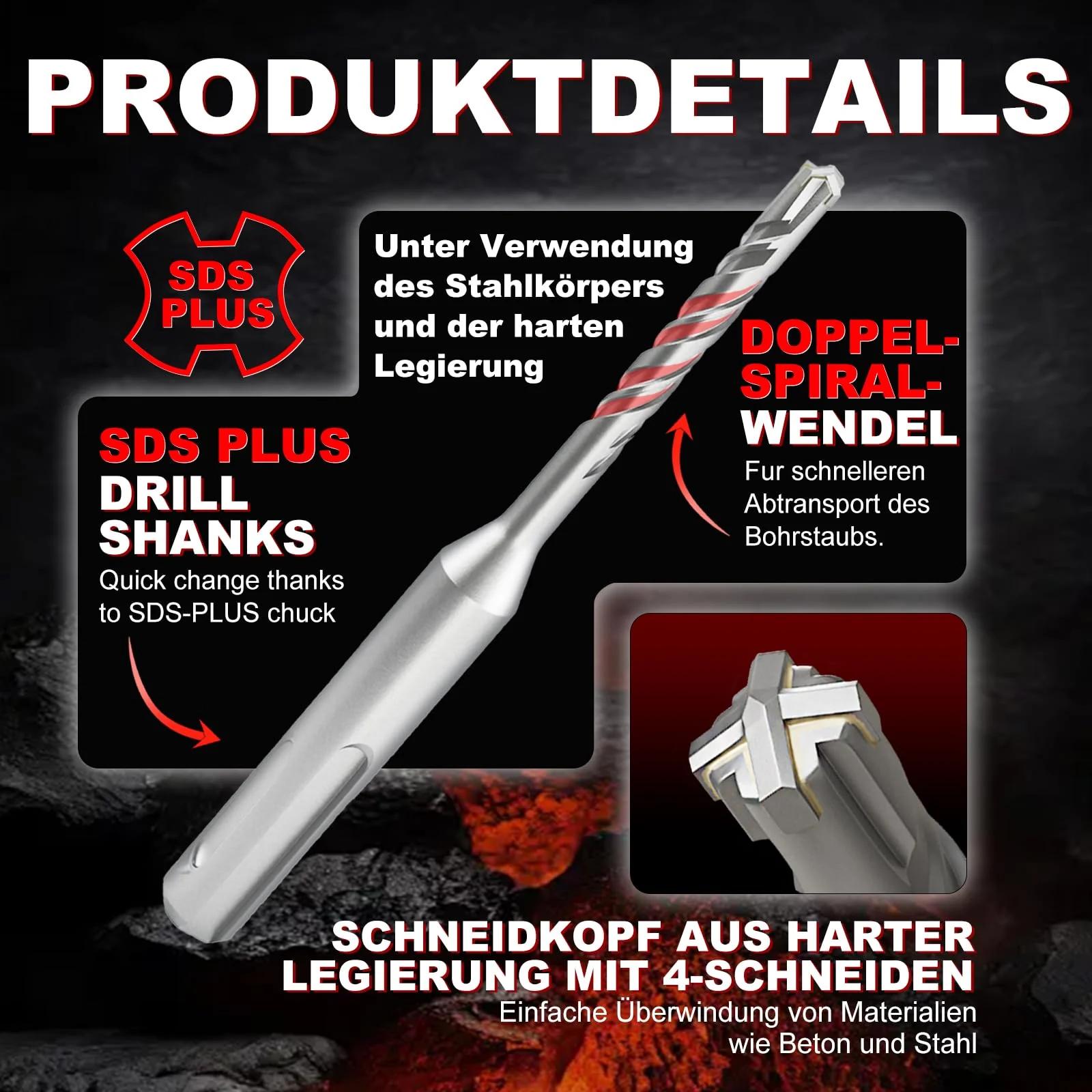 METOTY vastupidav SDS Plus 5×110 mm betoonipuur – kasutusnäide
