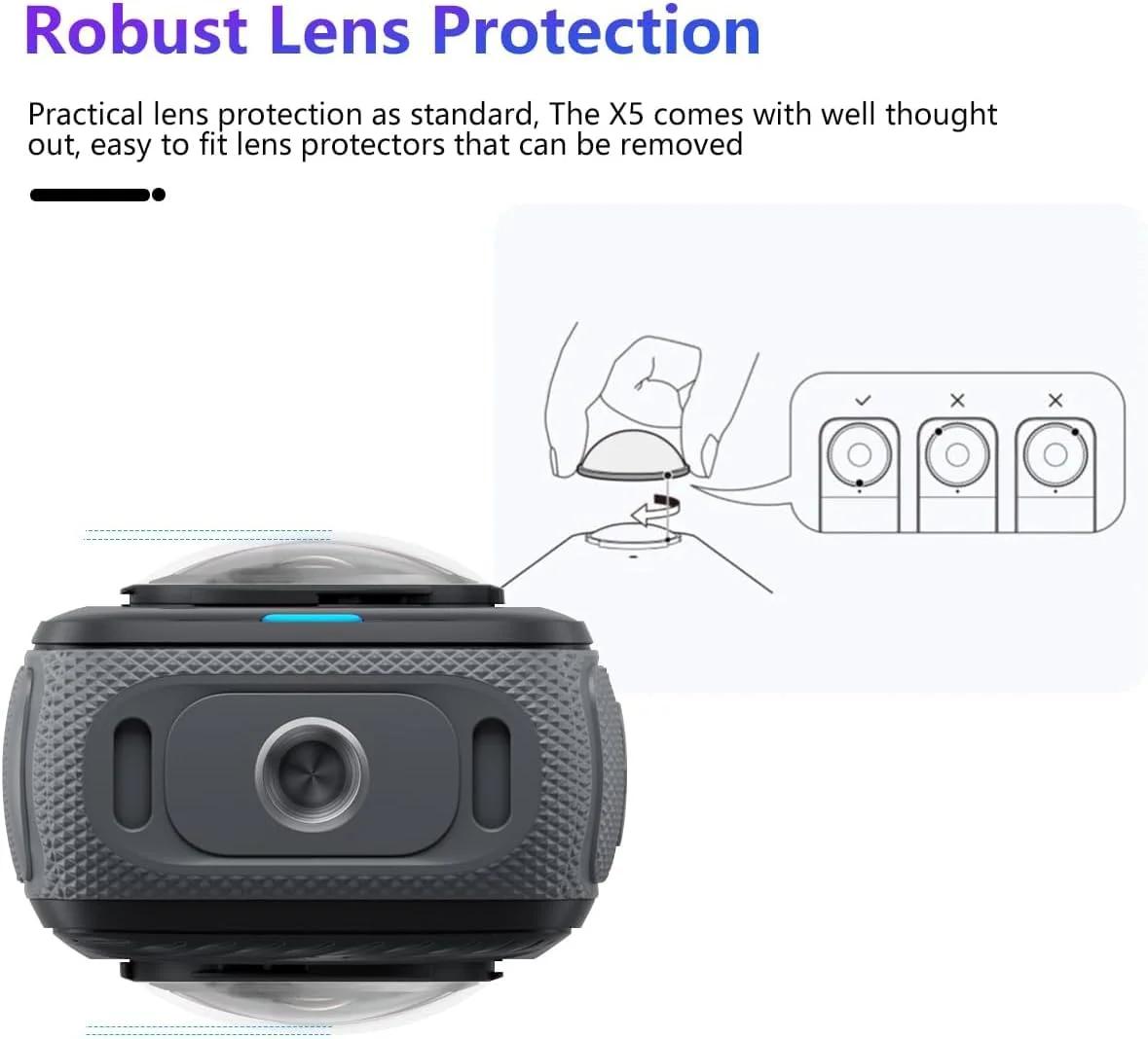 Locofun klaasist objektiivikaitse Insta360 X5 jaoks — vastupidav – lisavaade