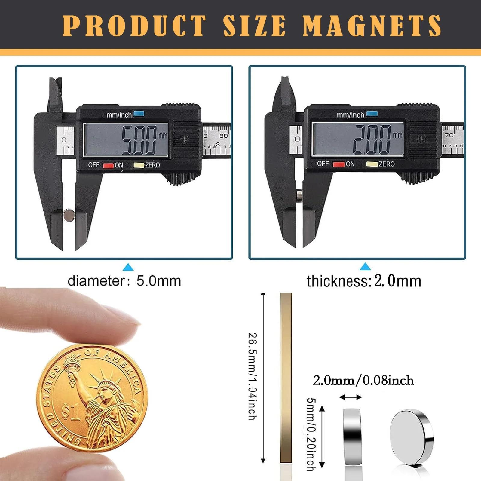 Czkonore tugevad neodüüm-magnetid 5×2 mm komplekt – pakend ja tarvikud