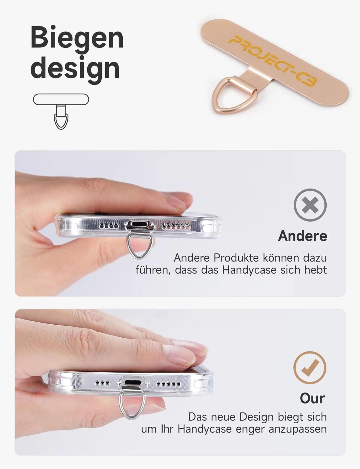 project-cb vastupidav TPU telefonirihmade kinnituse komplekt – detailne vaade
