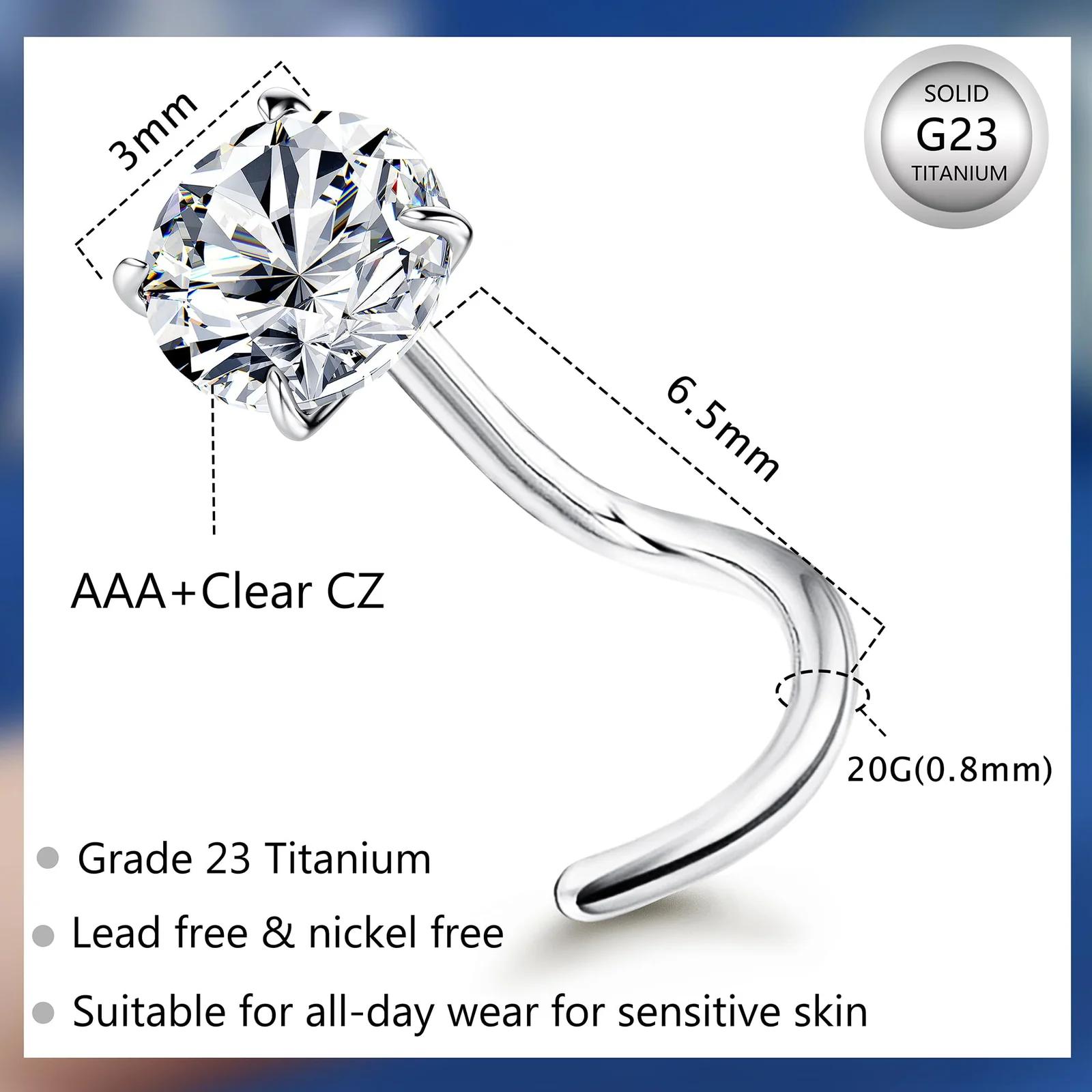 Chriscoco CO-02-P0187-20G-SS piercingud – detailne lähivaade