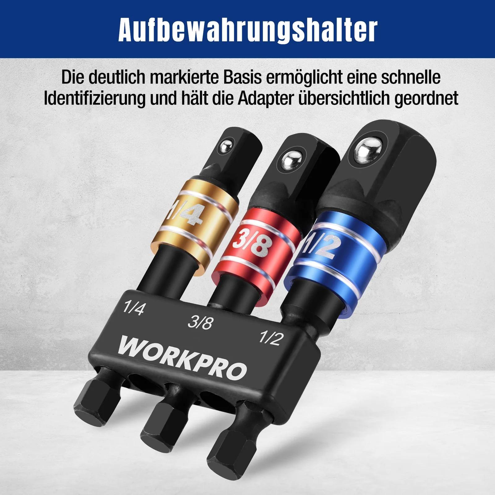 WORKPRO vastupidav 3-osaline bit-adapter komplekt töö ja kodu – pilt 6