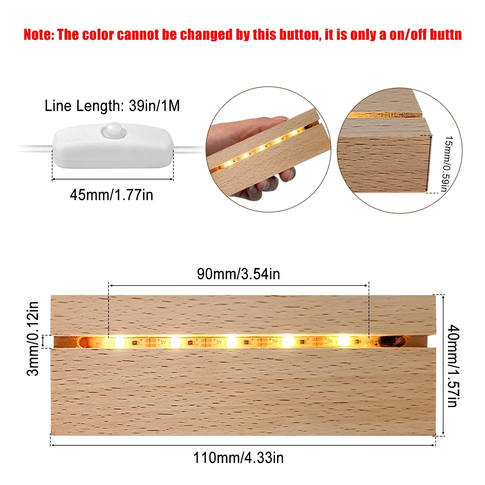 YWNYT puidust LED-display alus – soe valgustus DIY dekoratsioon – pakend ja tarvikud