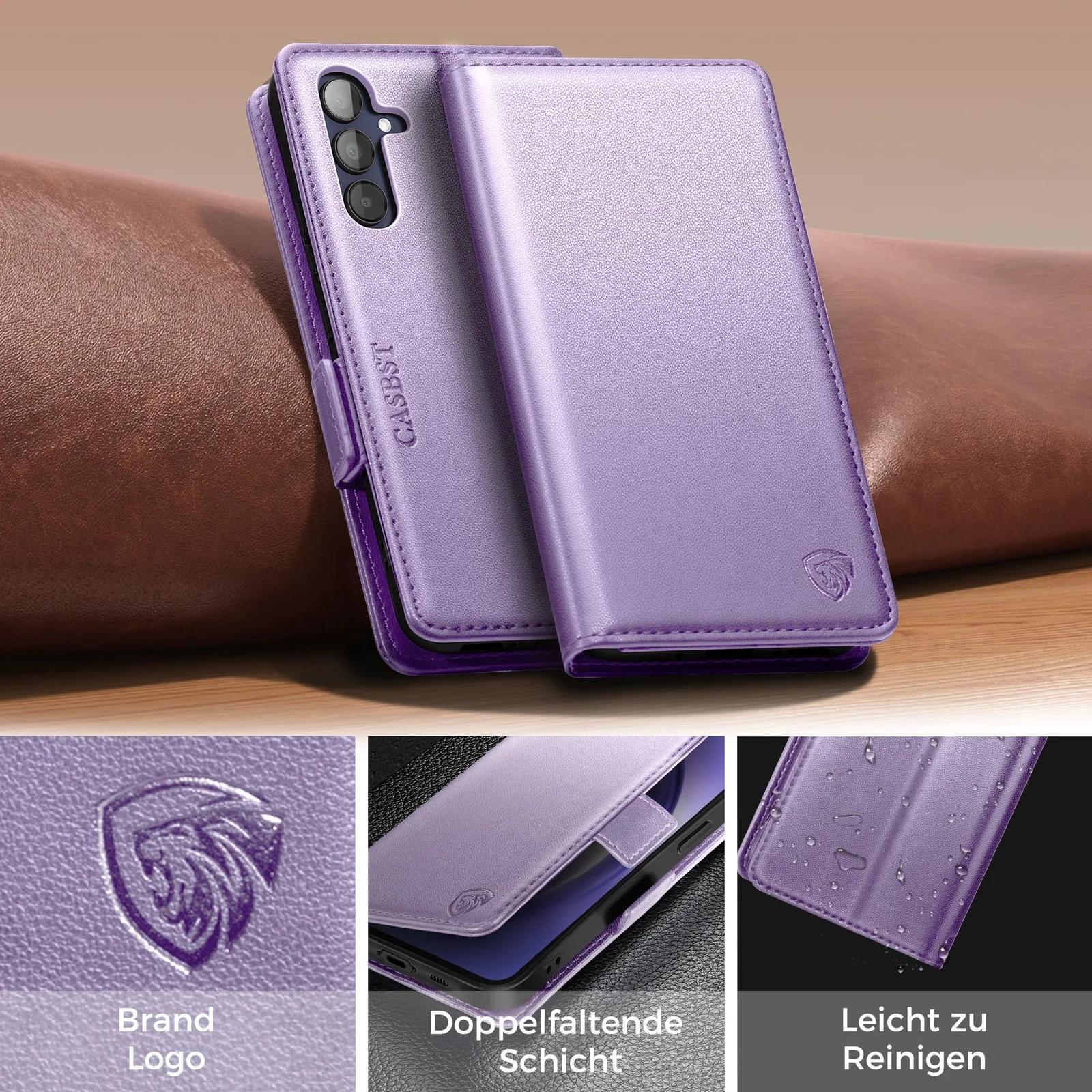 CASBST pehme nahkne klappkate Samsung Galaxy A15 jaoks – detailne vaade