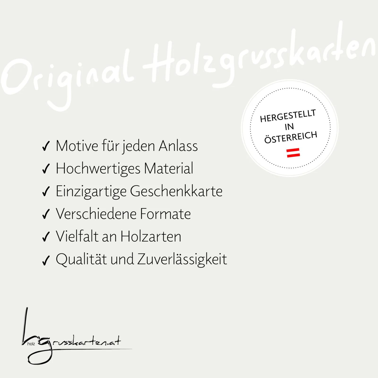 Holzgrusskarten.at kirschpuidust pulmaõnnitluskaart – lisavaade