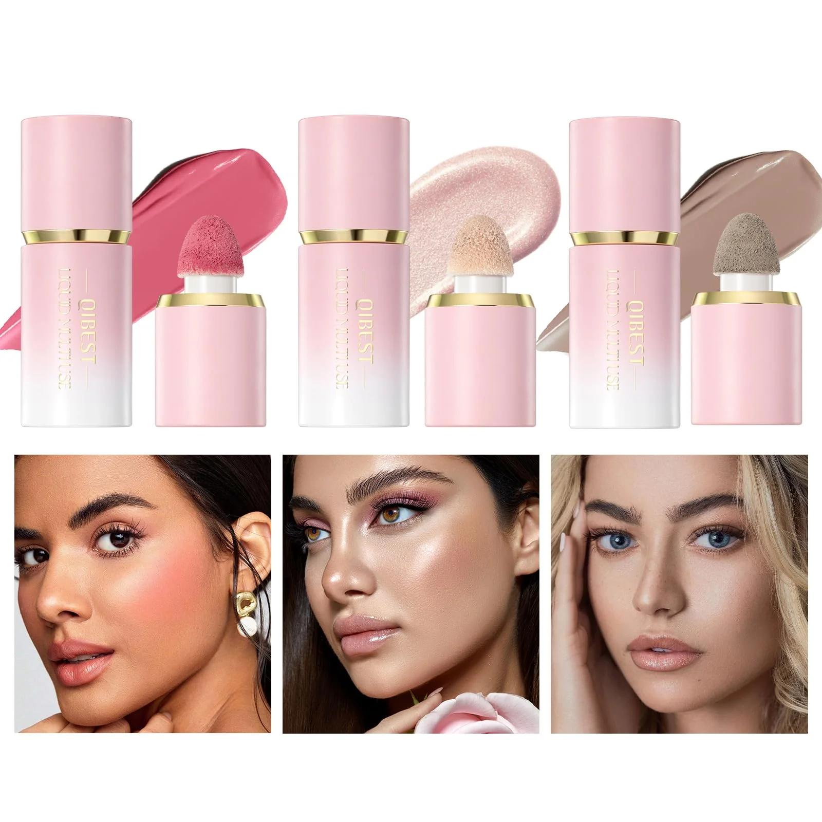 HOPHAT kolmikmeik: kauapüsiv kontuur, rouge ja highlighter – detailne vaade