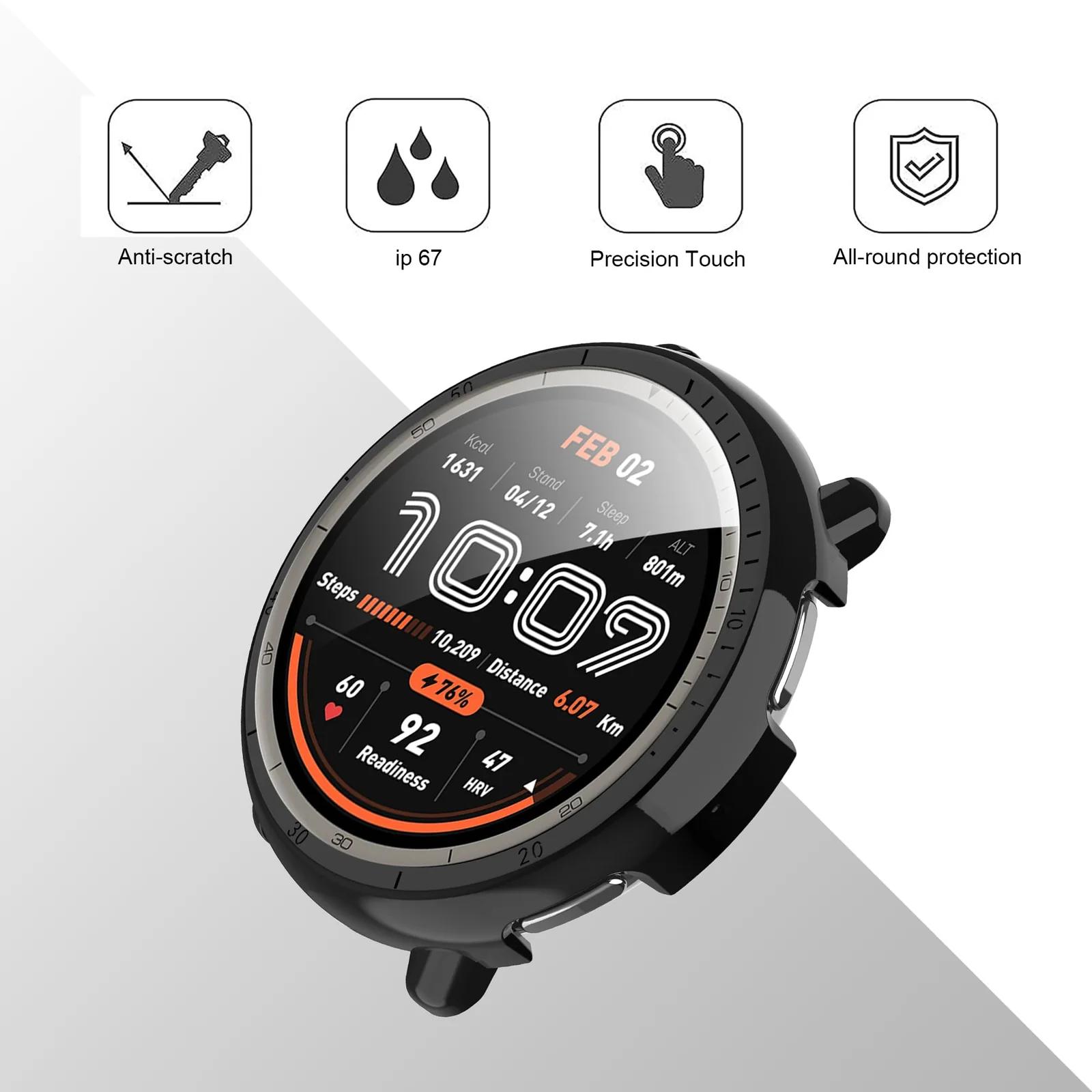 CAUHENYEE karmistatud kaitseümbris Amazfit Active 2 jaoks – detailne vaade