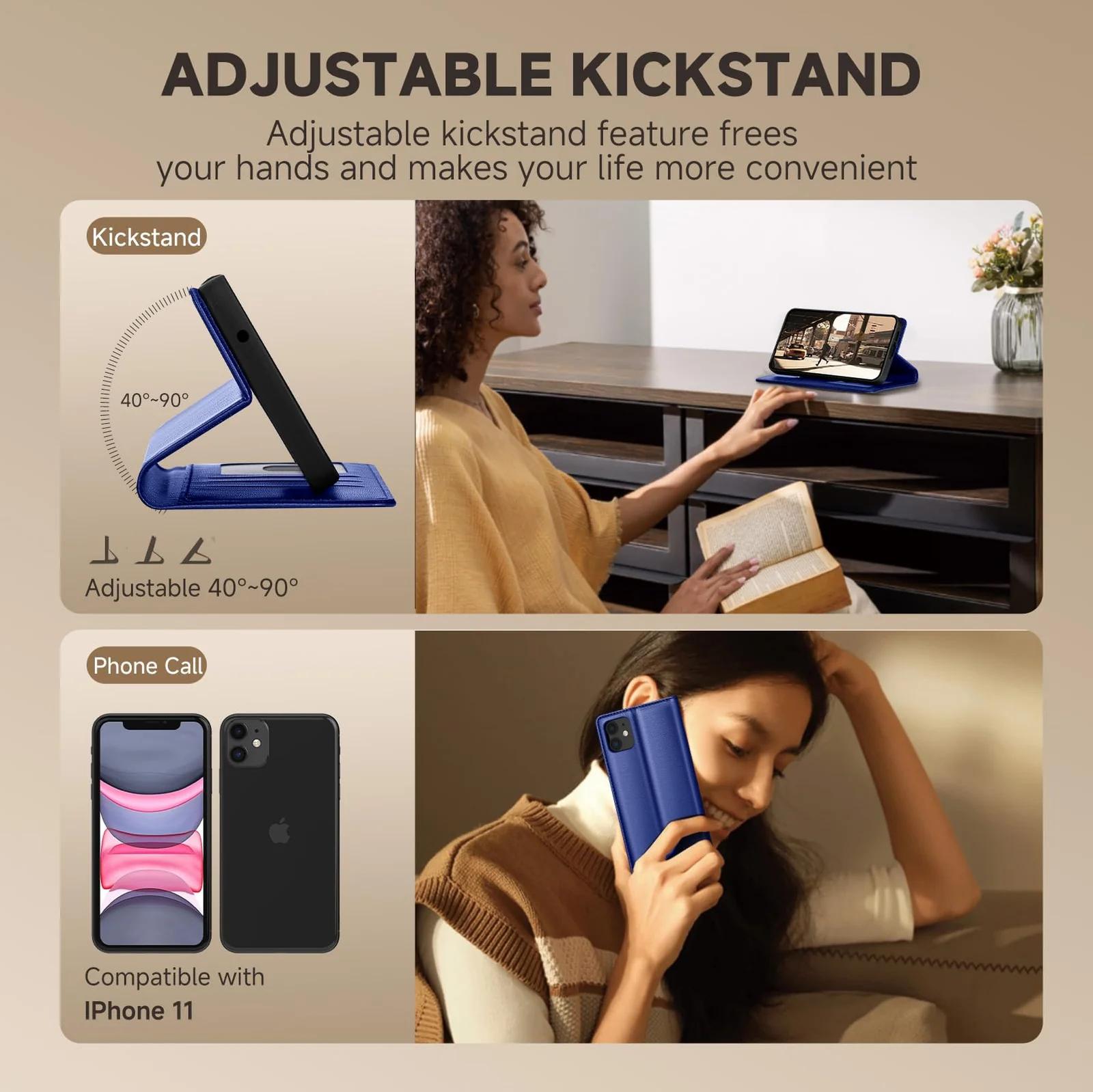 AIMOYU pehme PU-nahast kaitsekott iPhone 11 jaoks — elegantne – lisavaade