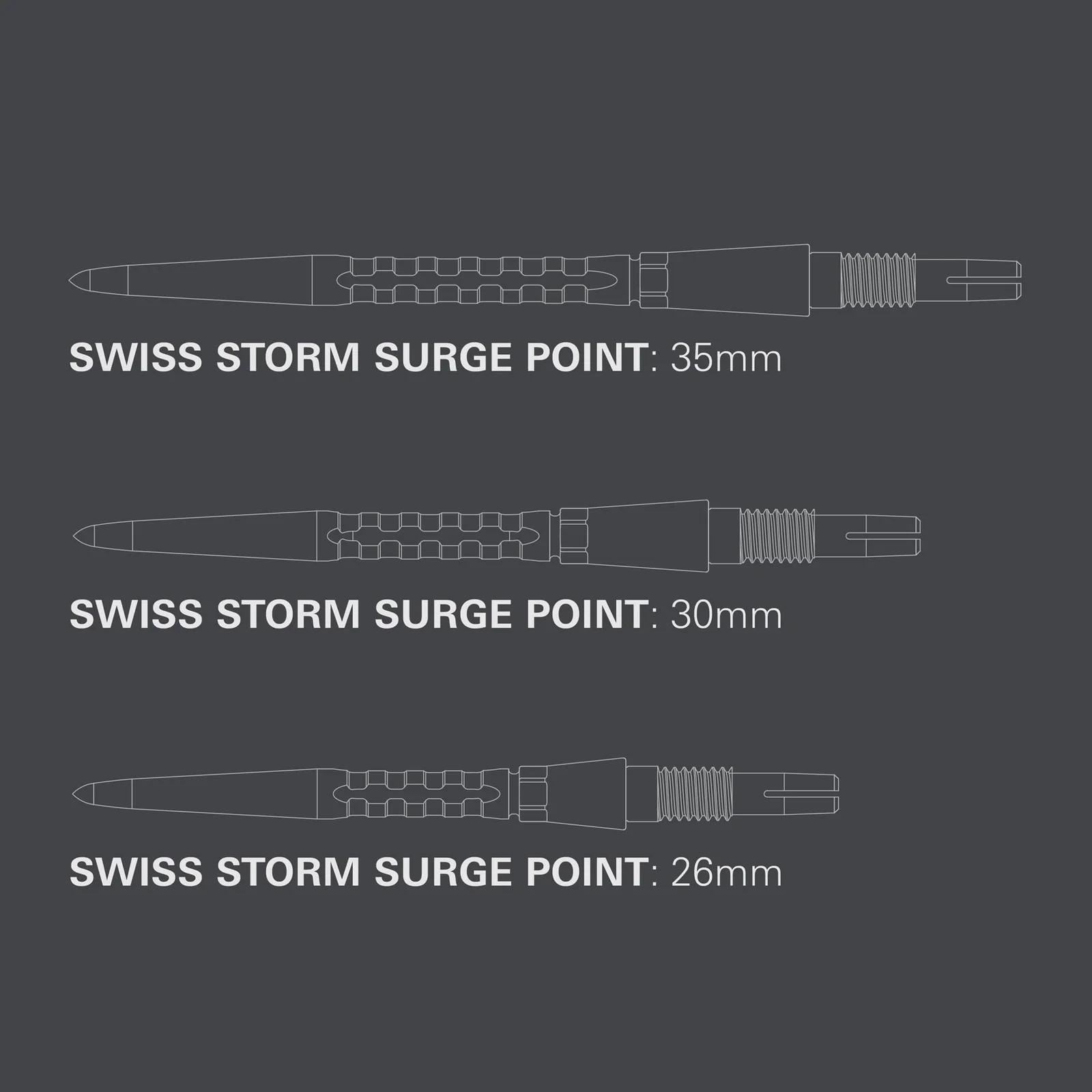 Target Darts vastupidavad Swiss Storm 26 mm kullatud tipsid – detailne vaade