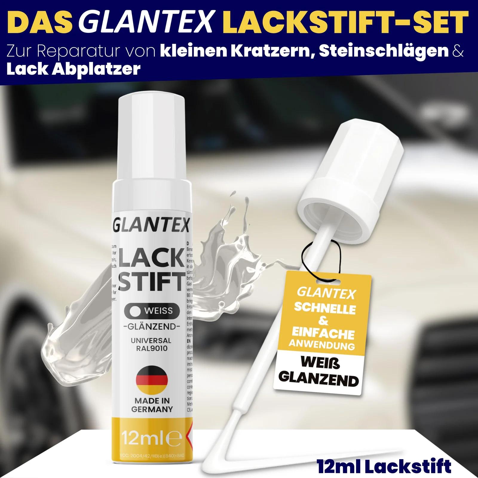 GLANTEX läikiv valge puudri- ja pragude paranduspliiats, 12 ml – detailne vaade