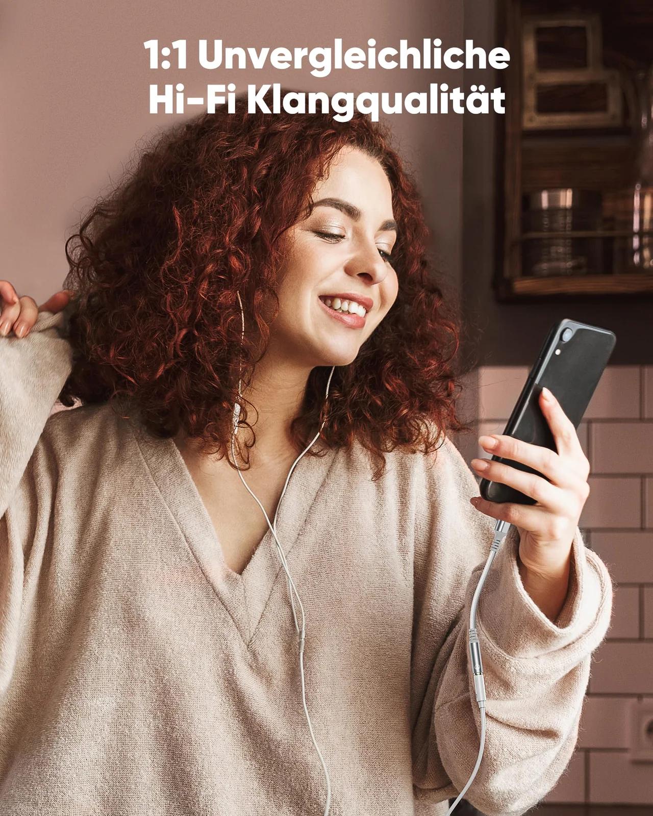 Highwings vastupidav USB-C–3,5mm adapter helikvaliteediga – pilt 7