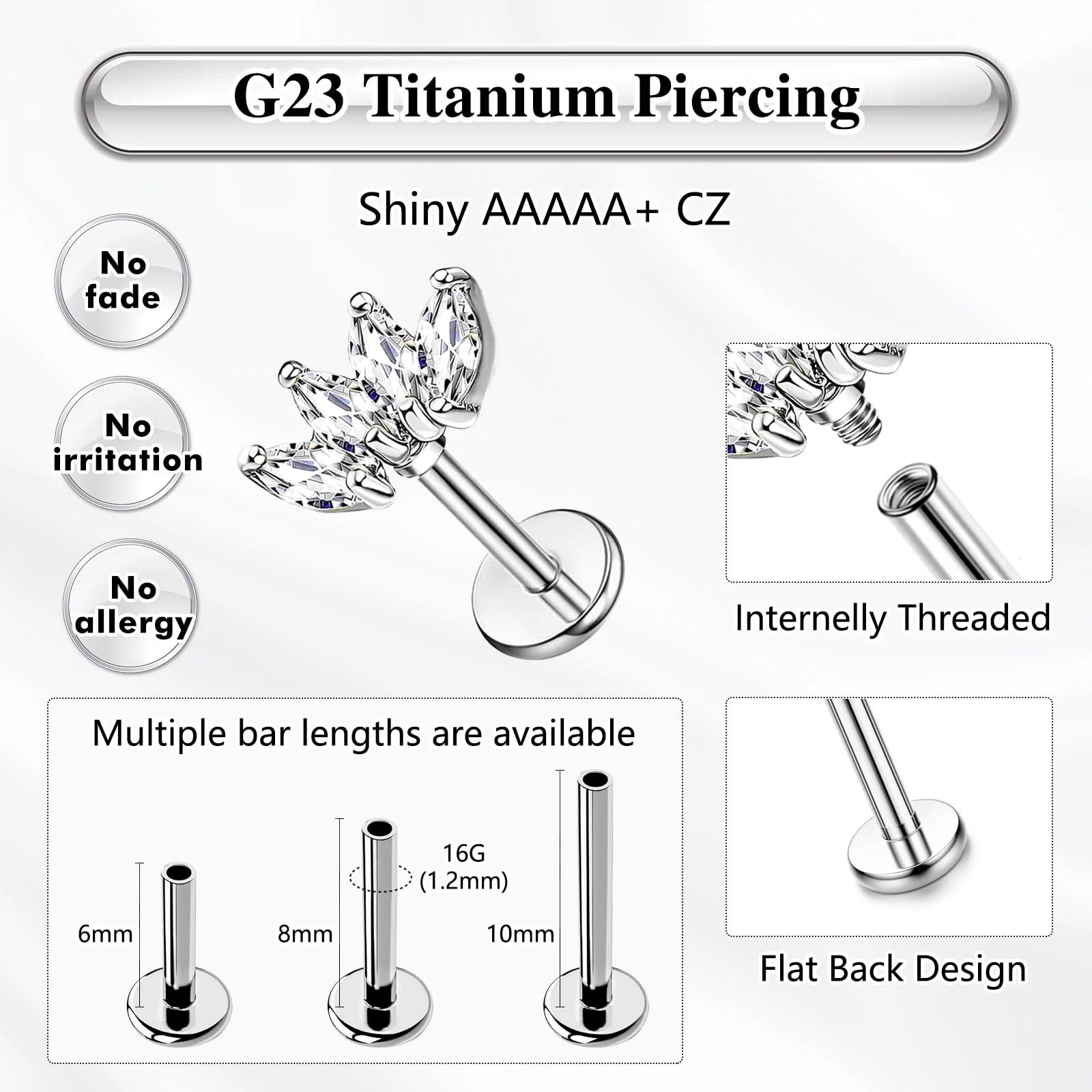 ESHIONER EH01-0047-4cz piercingud – detailne lähivaade – emade ja õdede kingitus