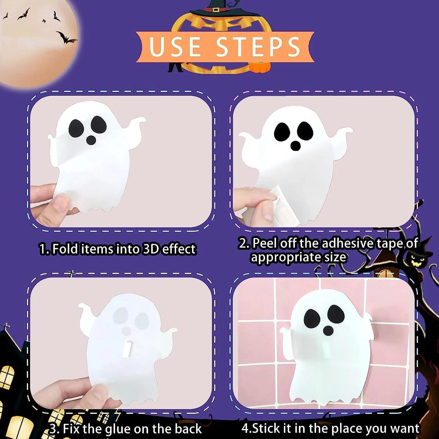 Sinekong PVC Halloween-ümbrise 63osaline seina- ja aknaehe – pilt 7
