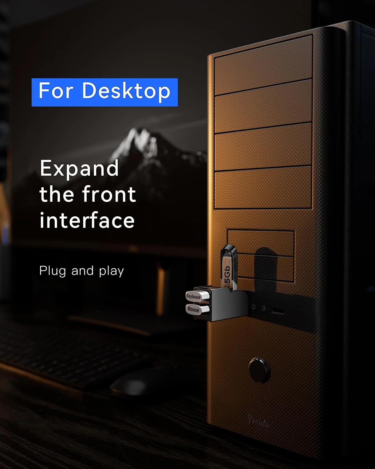 FORIDA kerge ABS USB-hub 3-in-1 — kaasaskantav ja kompaktne – pilt 7
