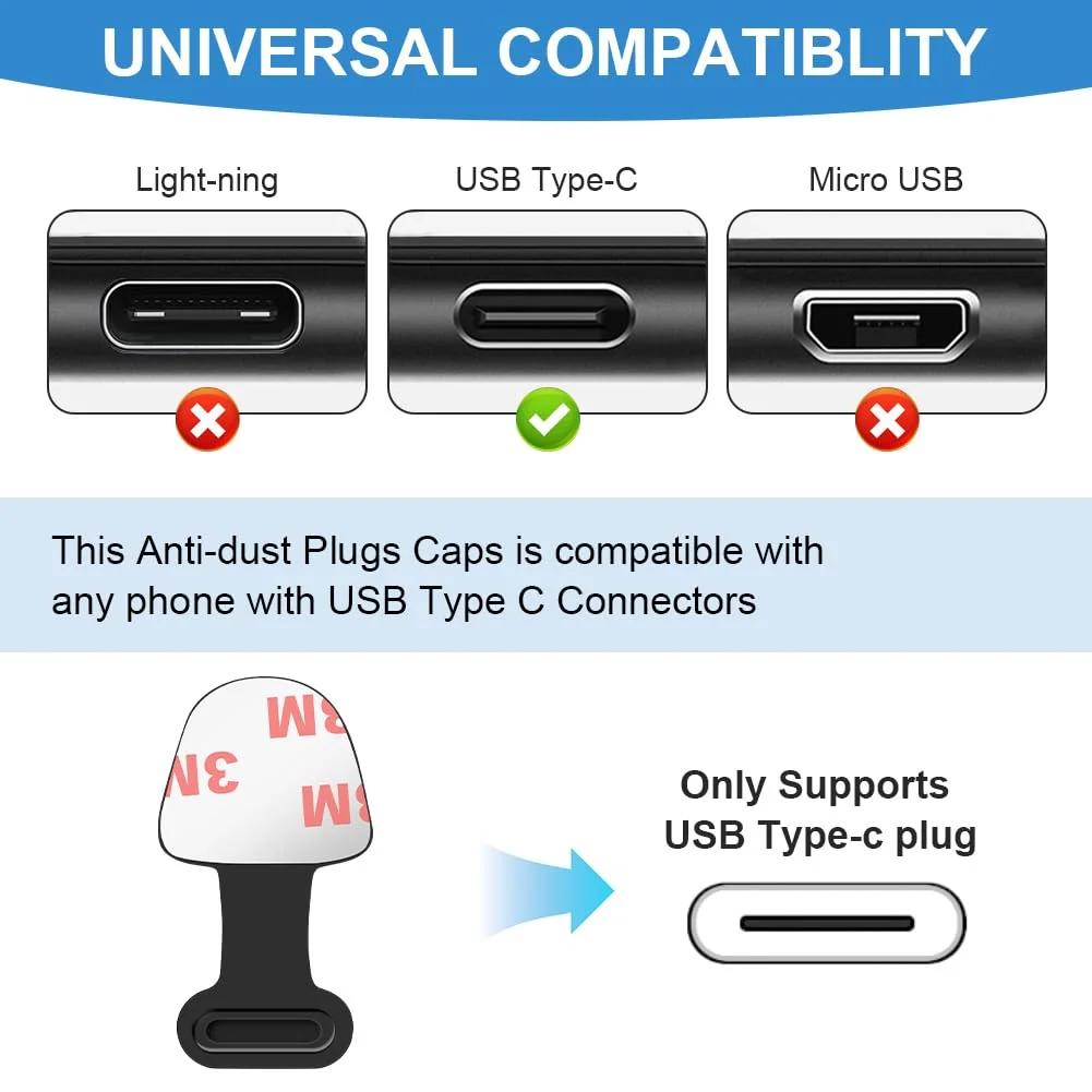 AXFEE silikoonist USB-C kaitsekorgid – tolmukaitse komplekt – kasutusnäide