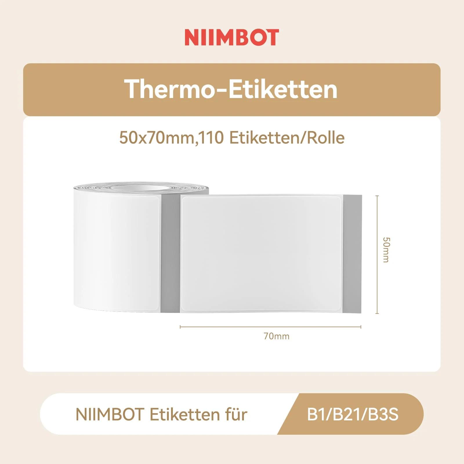 NIIMBOT selgitavad termomärgised 50×70 mm – tugev ja eemaldatav – detailne vaade