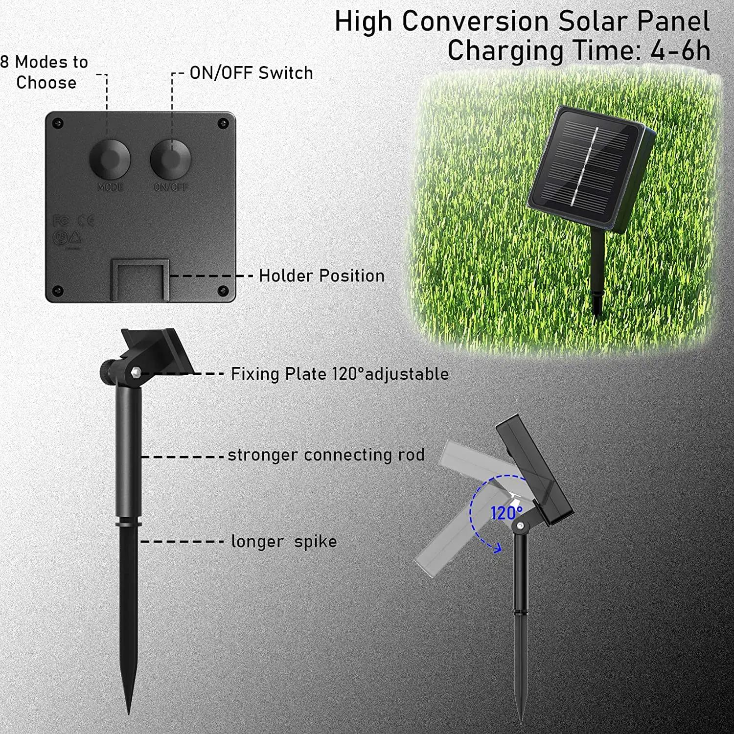 Ovker päikeseenergial LED-tulega dekoratsioon 10 m, IP65 – lisavaade