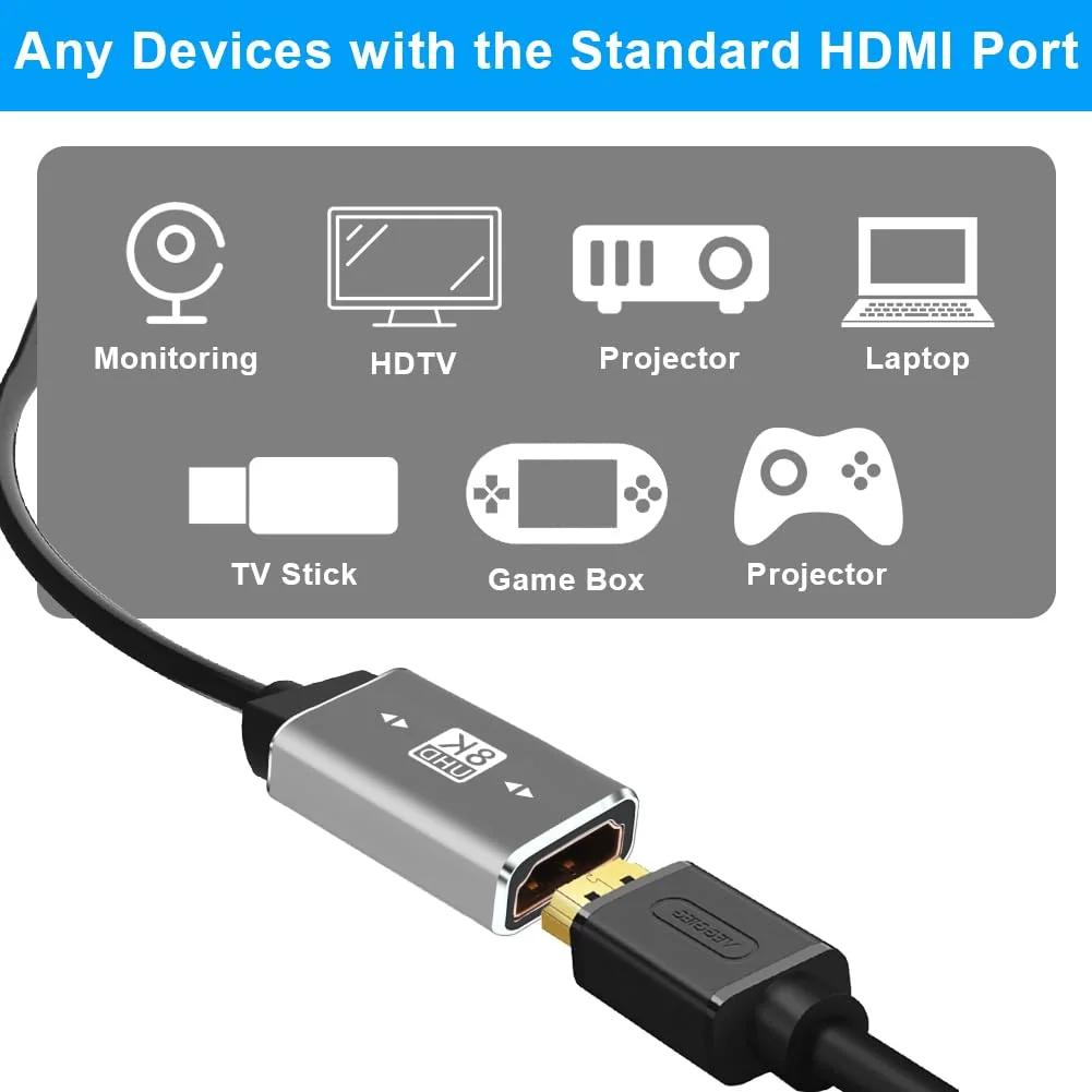 AXFEE vastupidav alumiinium HDMI-liidese pikendusadapter 8K – kasutusnäide