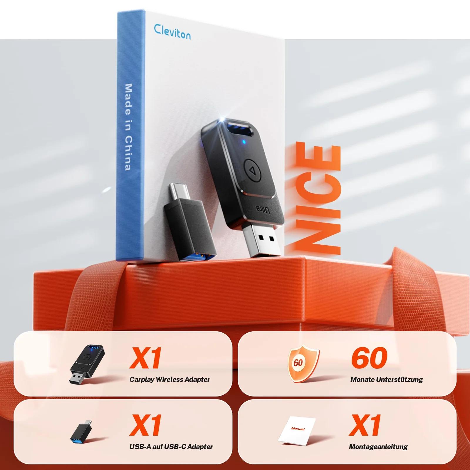 Cleviton juhtmevaba CarPlay adapter — kiire ja kompaktne lahendus – pilt 8