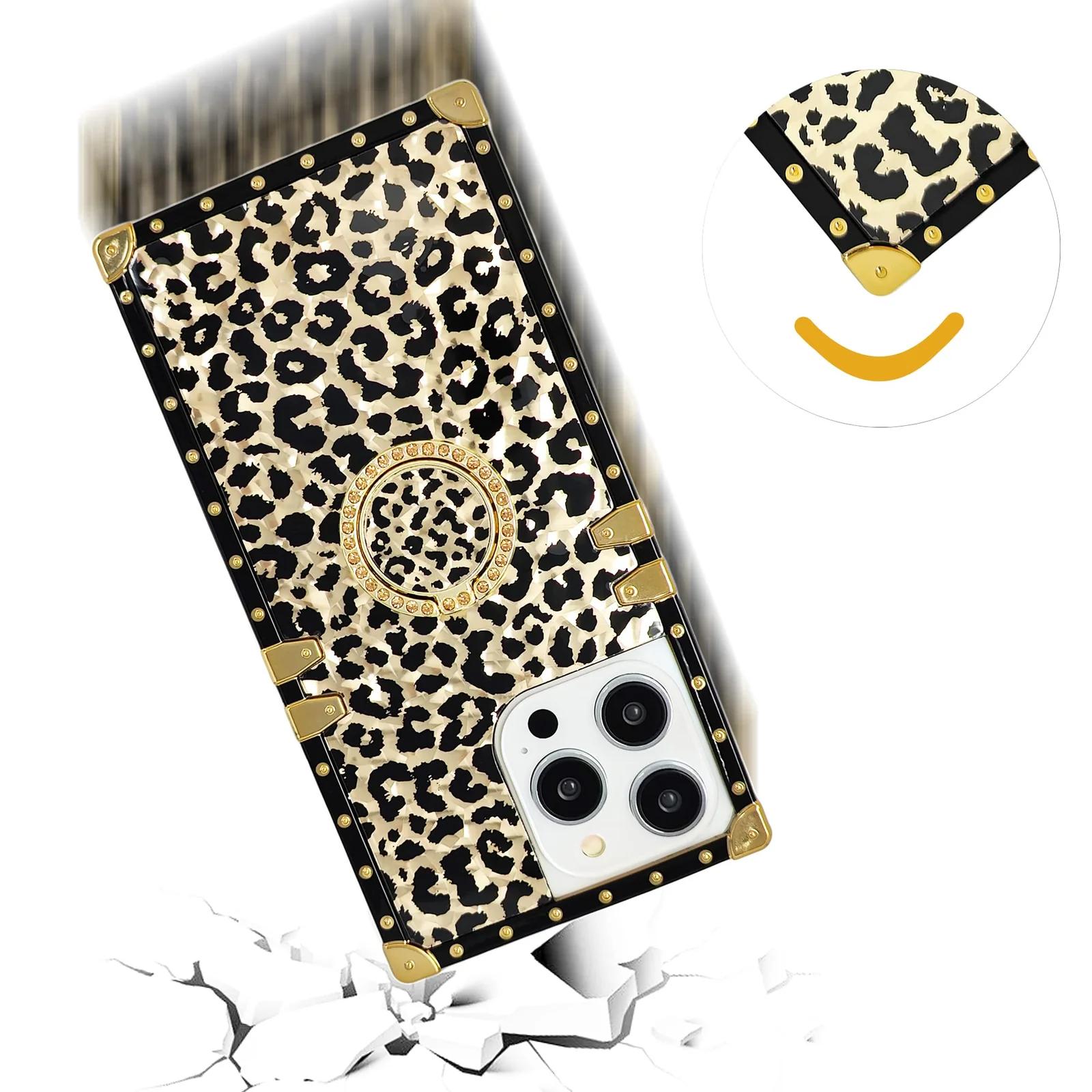 DMaos kuldne leopard-ümbris iPhone 15 jaoks, bling-kaitse – pilt 8