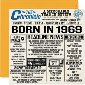 Stuff4 GCARD-145-BDAYNEWSPAP-1969-FBA õnnitluskaardid – toote esivaade