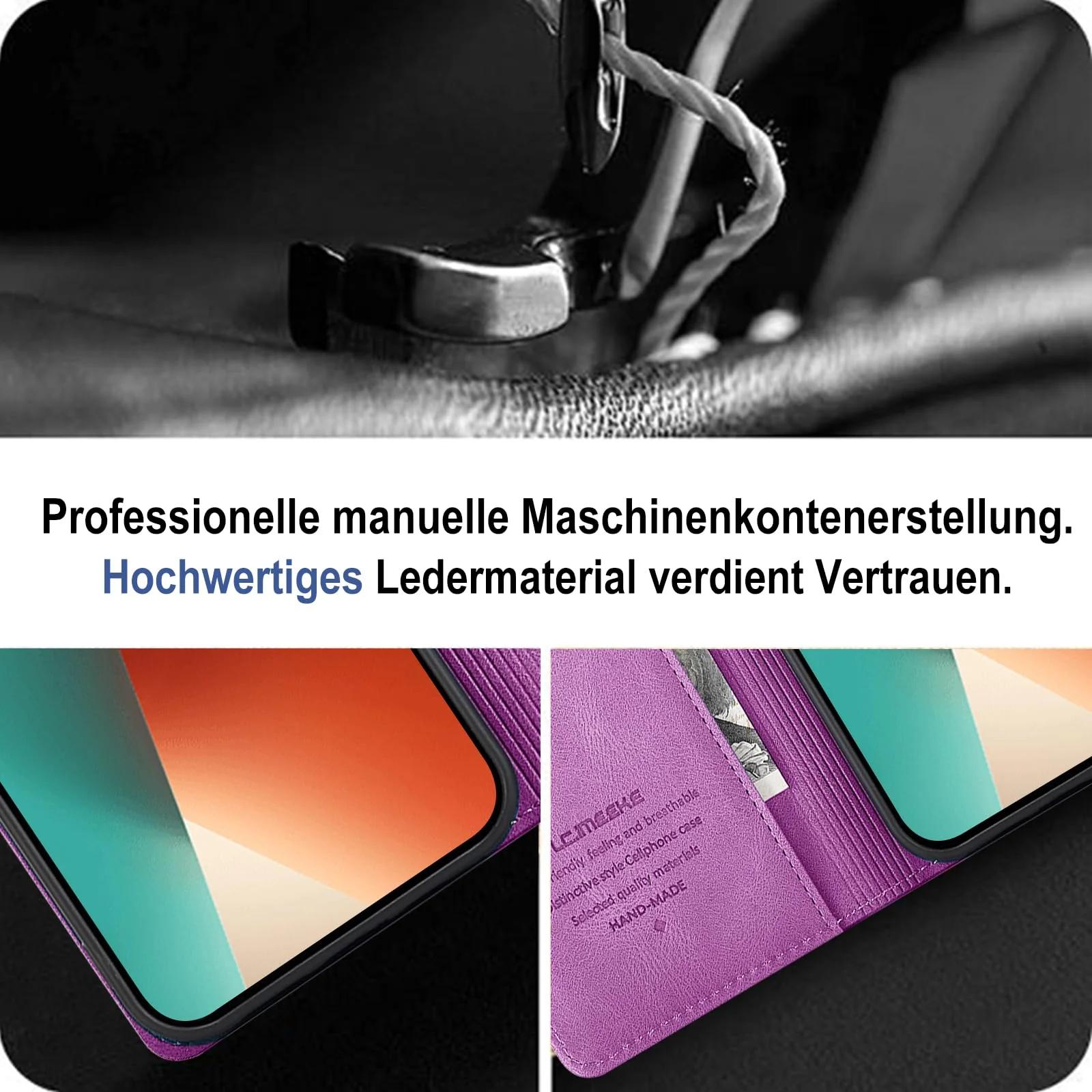 Giyer pehme PU-nahast klappkaitse Xiaomi Redmi Note 13 5G jaoks – pakend ja tarvikud