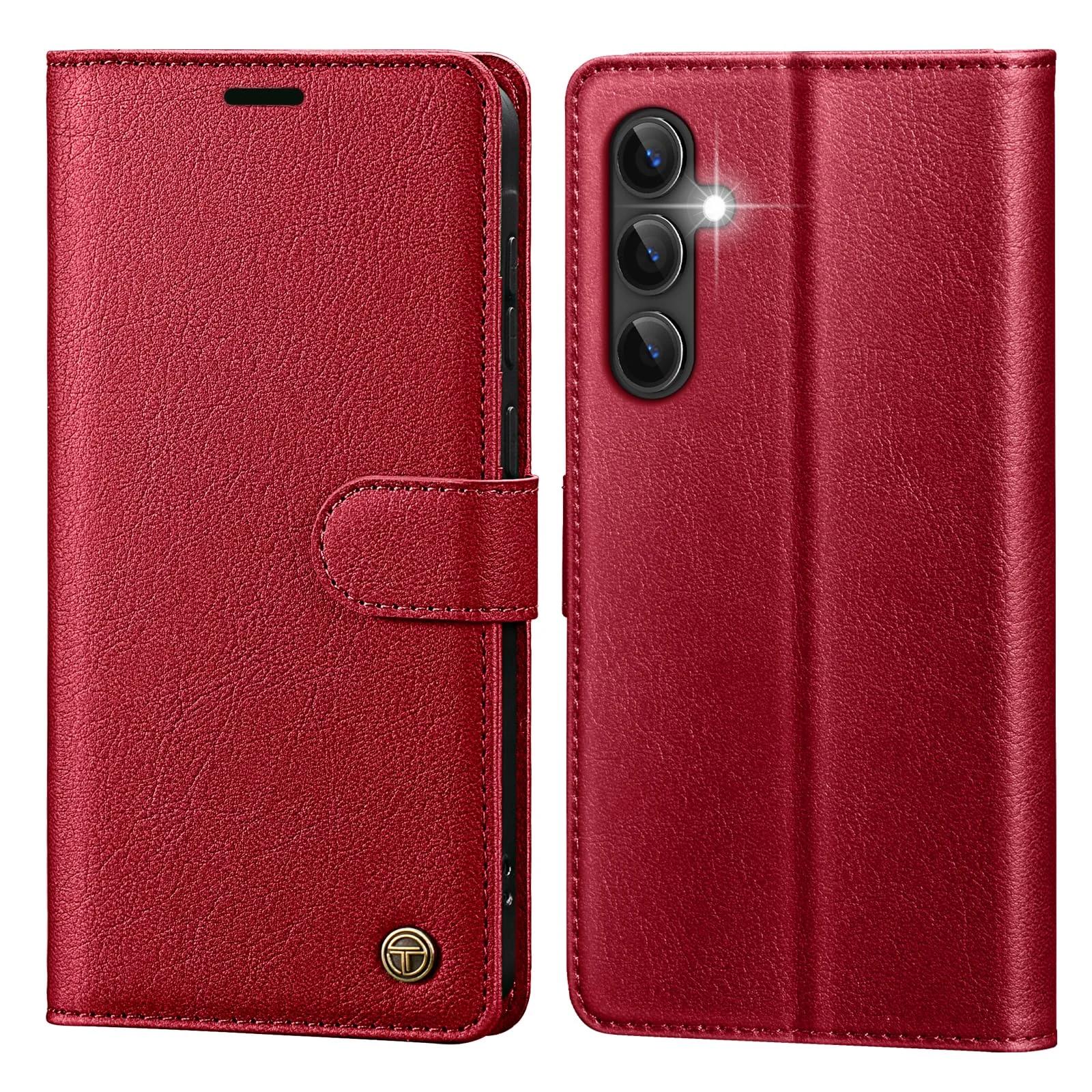 CASBST nahkne kaitse Samsung Galaxy S24 – kaartide ja alusega