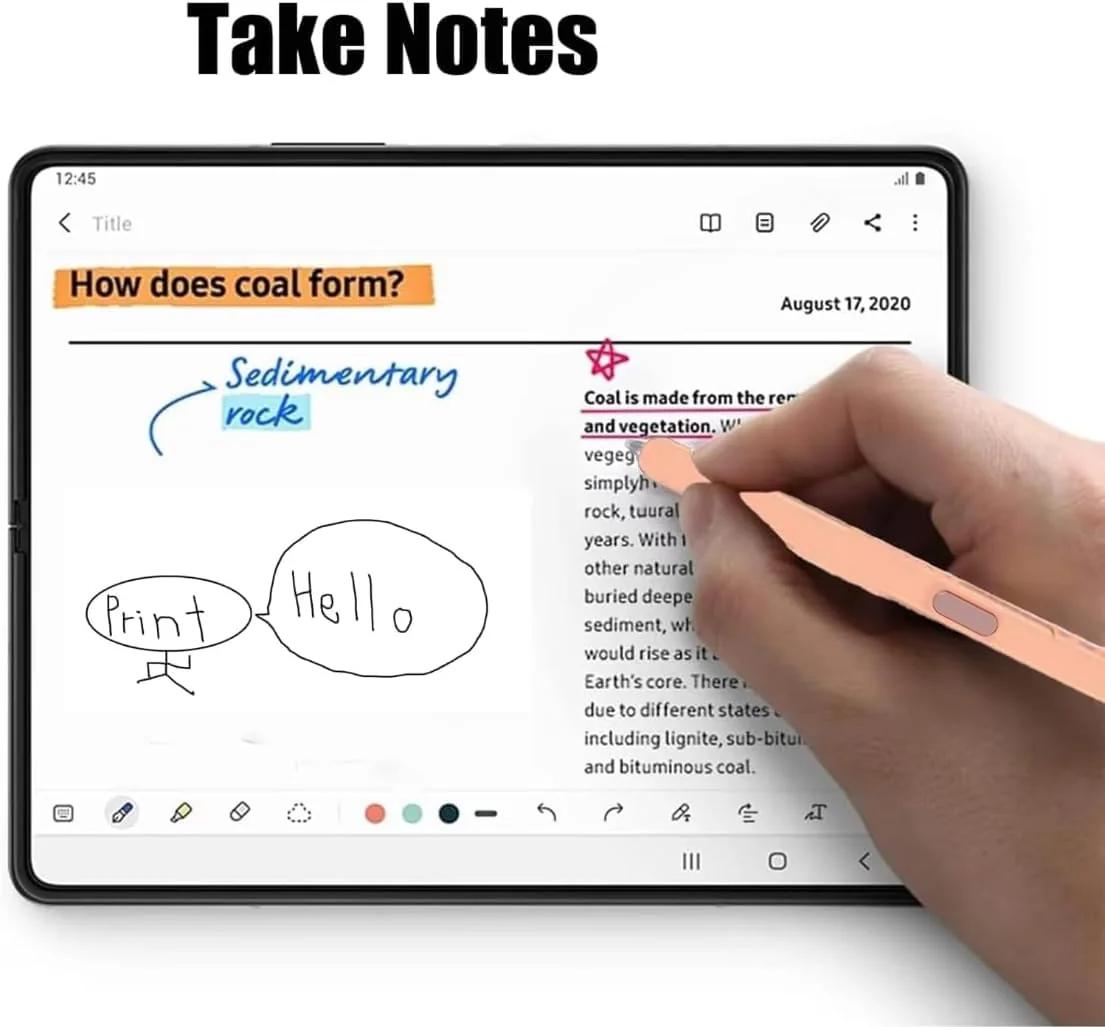 PeiDog kerge S Pen Fold Edition — täpne ja vastupidav stylus – kasutusnäide