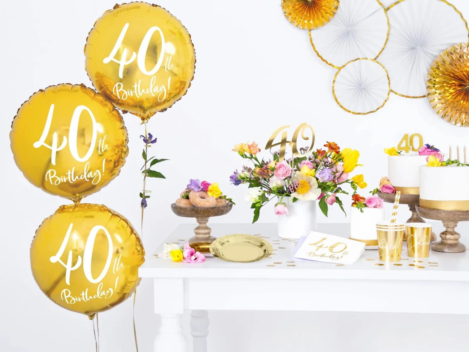 Libetui kuldne 40 cake topper – elegantne peotükk – lisavaade