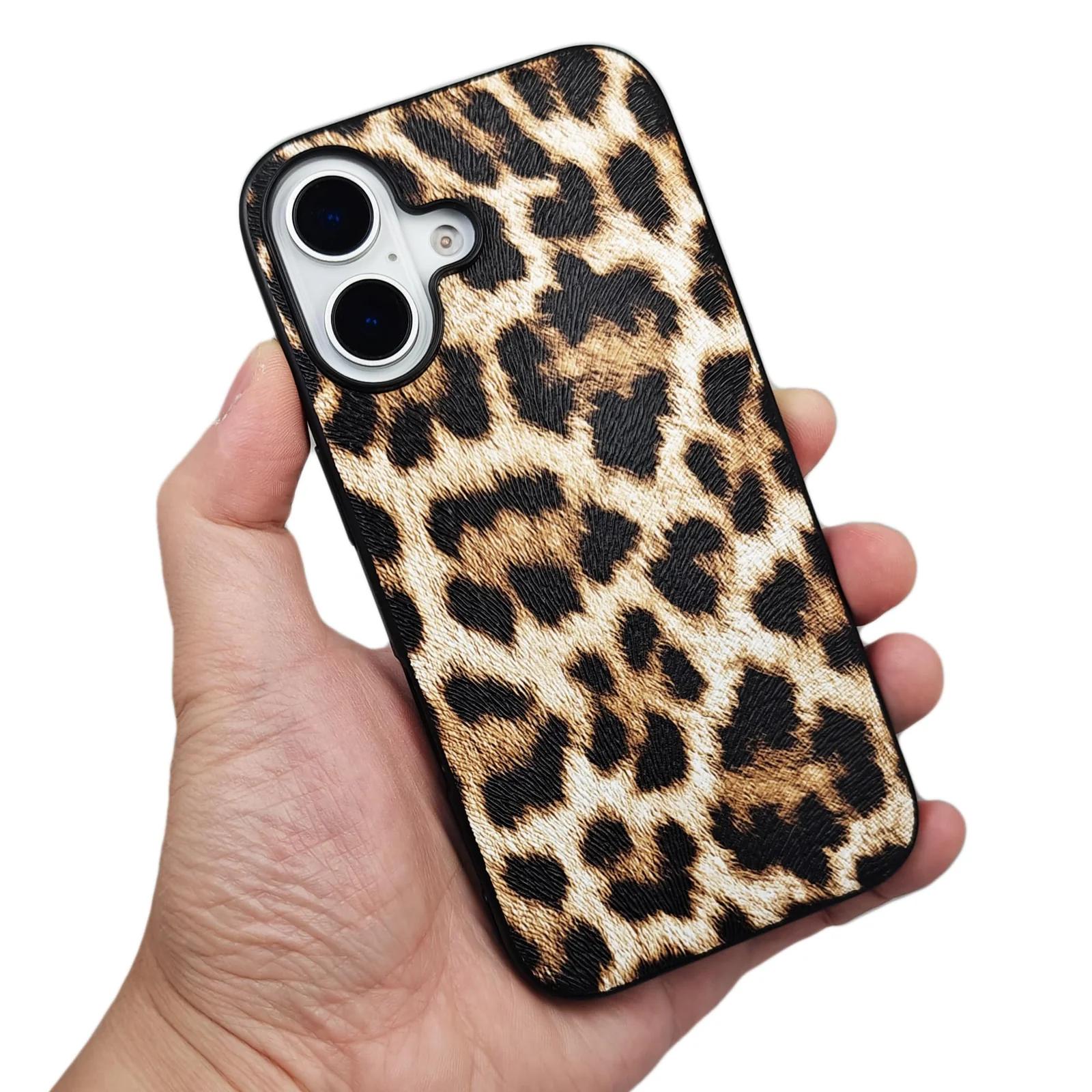 DMaos stiilne kunstnahast Leopard-ümbris iP 16 Pro – pilt 7