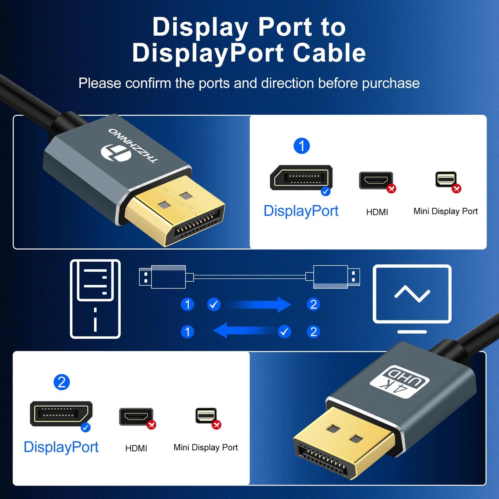 Thzzhnno painduv DisplayPort spiralkabel 1 m – 4K@60Hz – lisavaade