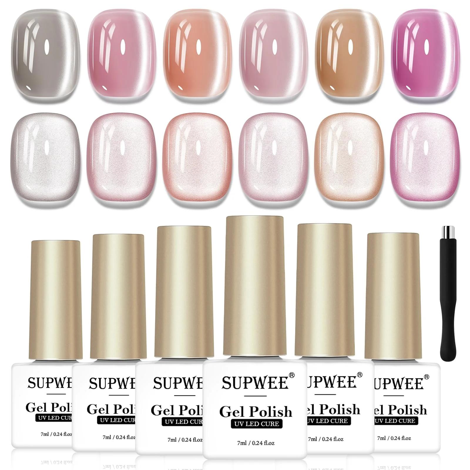 SUPWEE sädelev Cat-Eye geel lakk – 6 nude tooni kingitusideeks