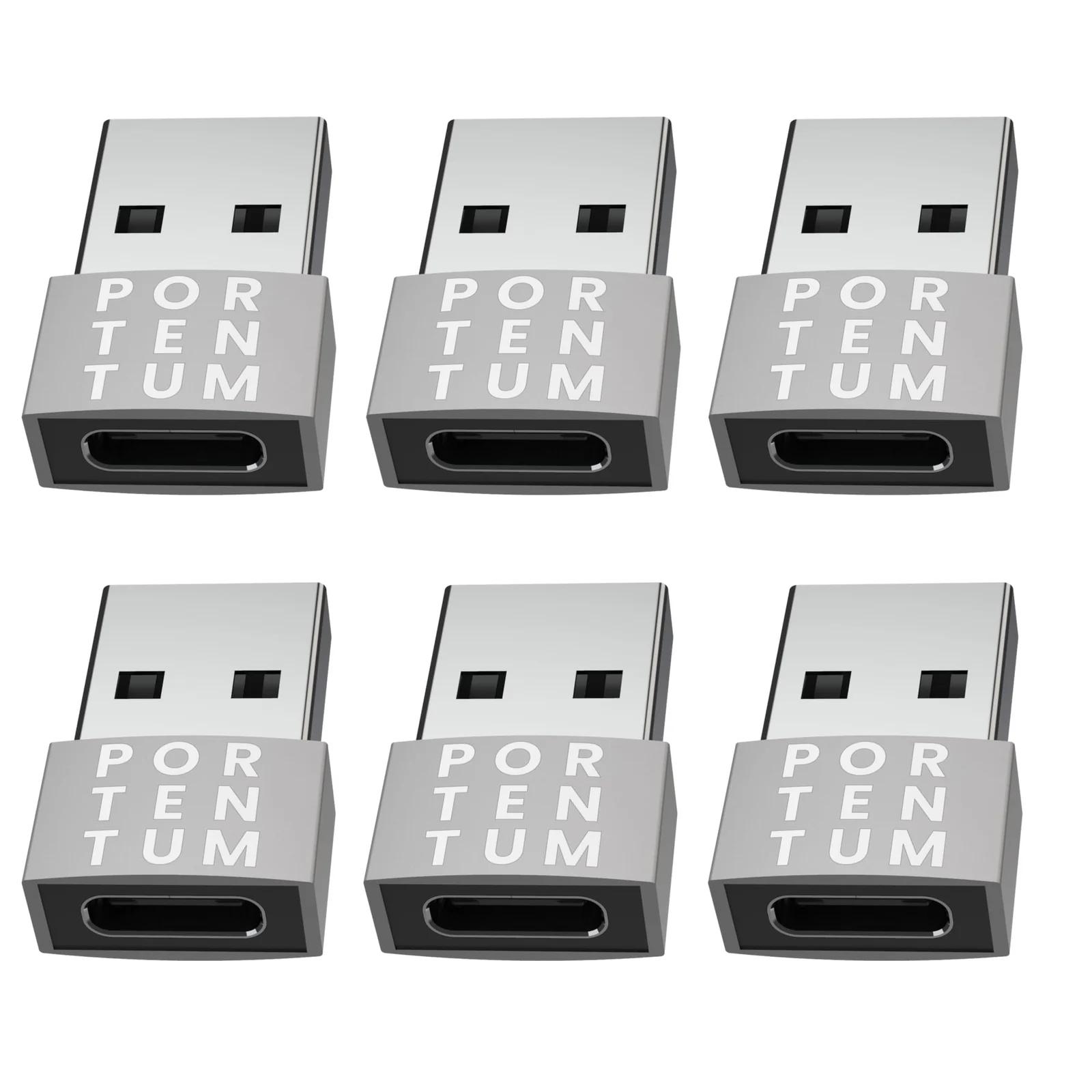 PORTENTUM vastupidav tsingist USB C adapter — kerge reisisõber